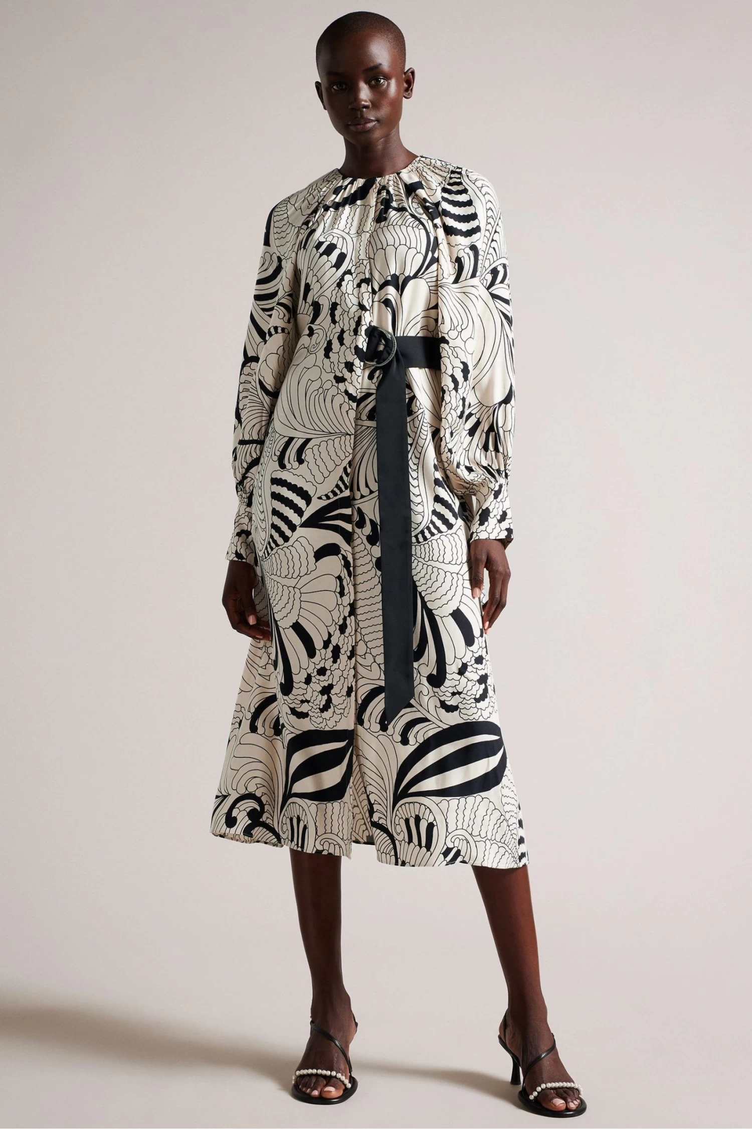 Ted Baker Emmieeh White Drape Detail Midi Dress