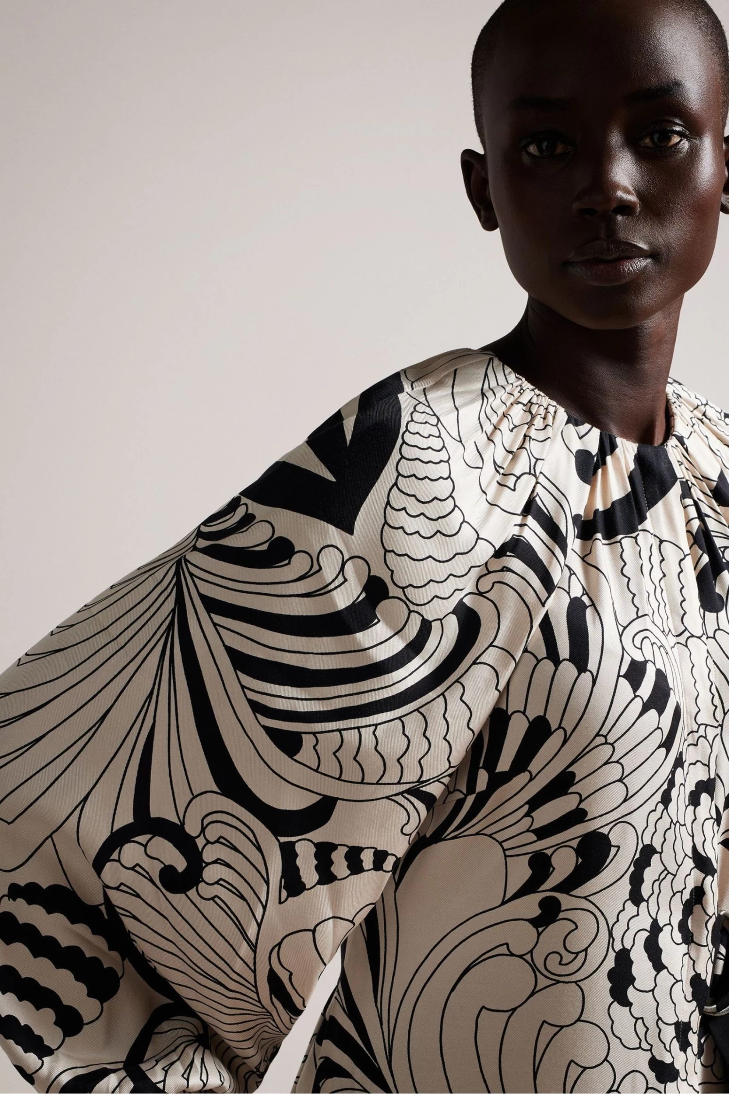 Ted Baker Emmieeh White Drape Detail Midi Dress - Image 3