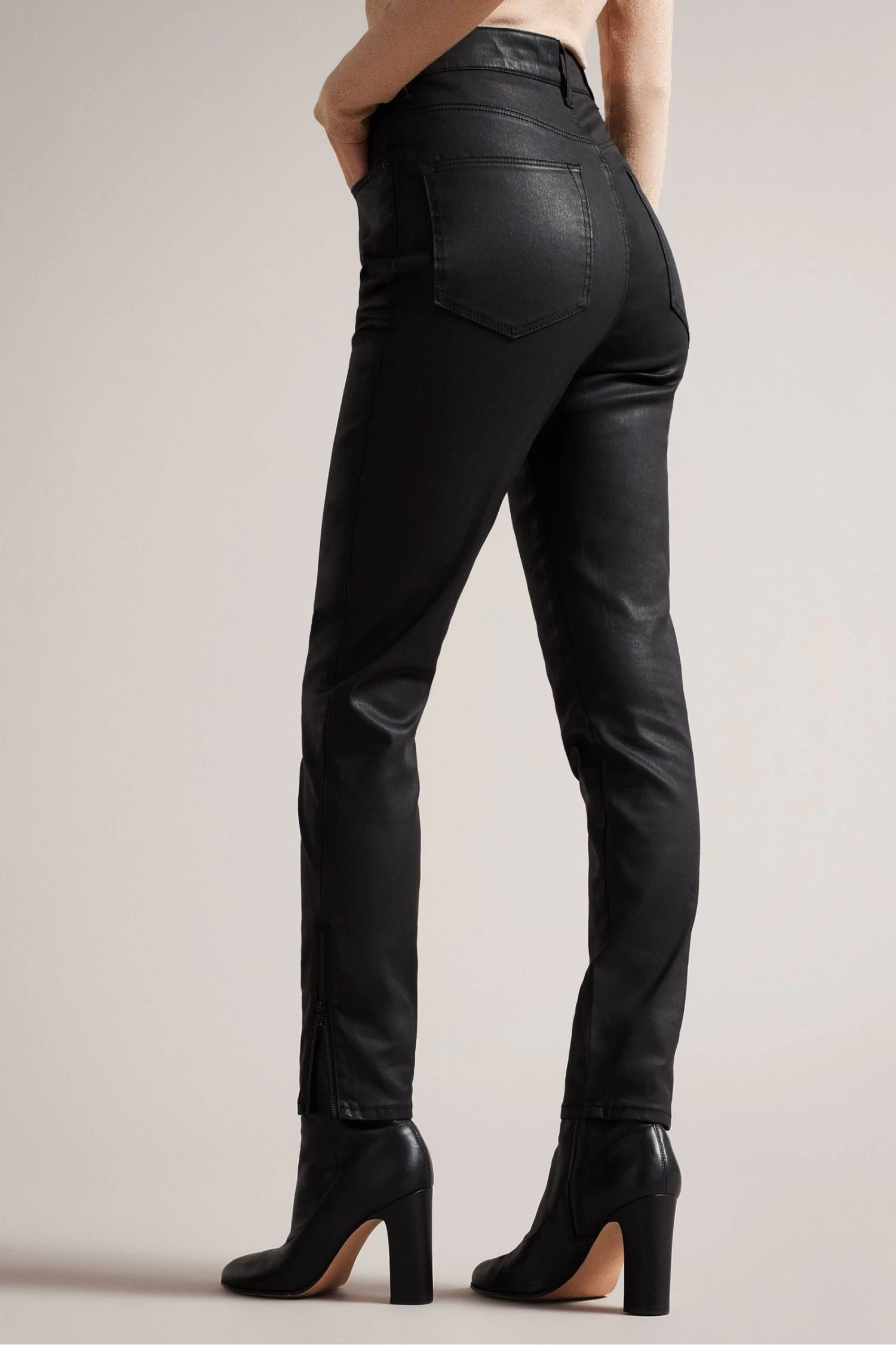 Ted Baker Black Jazmynn Satin Stretch Skinny Jeans - Image 2