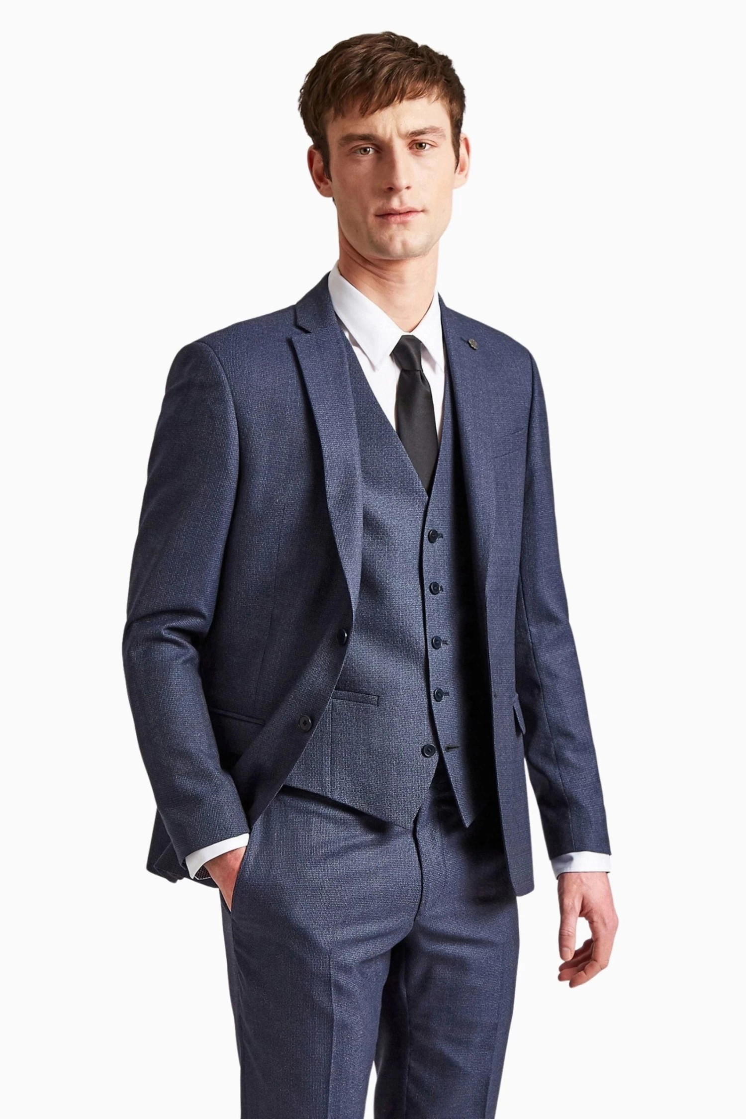 Ted Baker Tailoring Navy Blue Scratch Slim Jacket