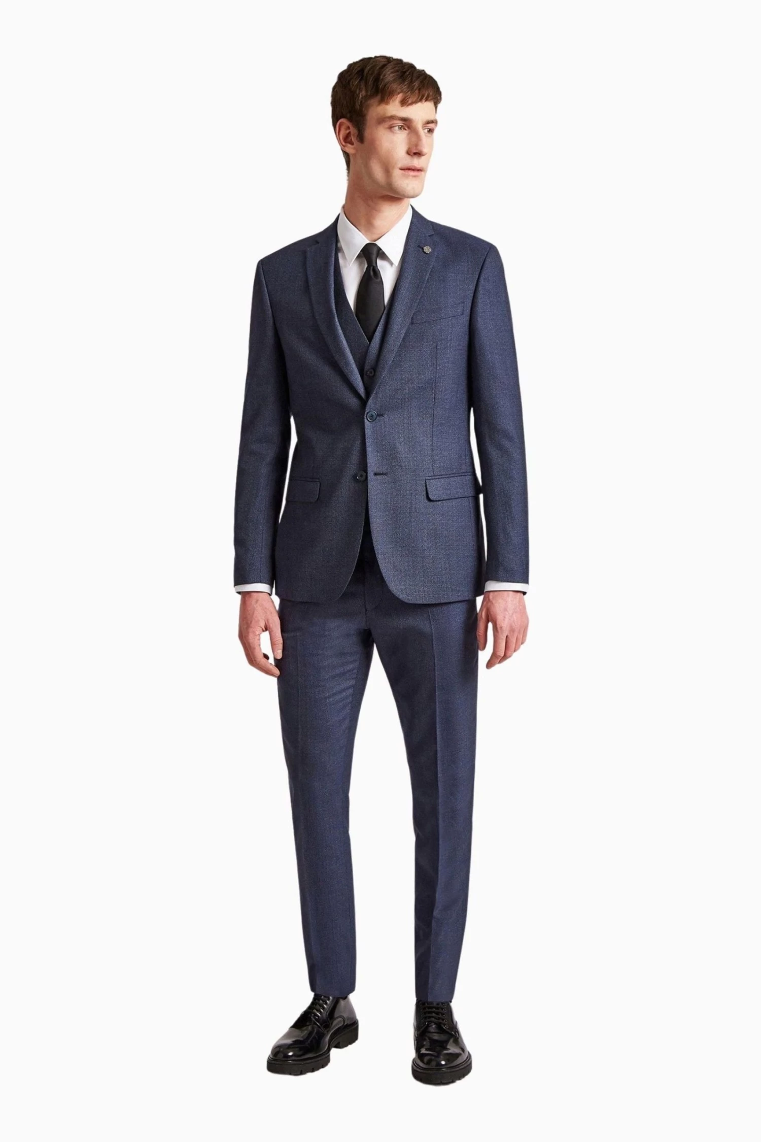 Ted Baker Tailoring Navy Blue Scratch Slim Jacket - Image 3