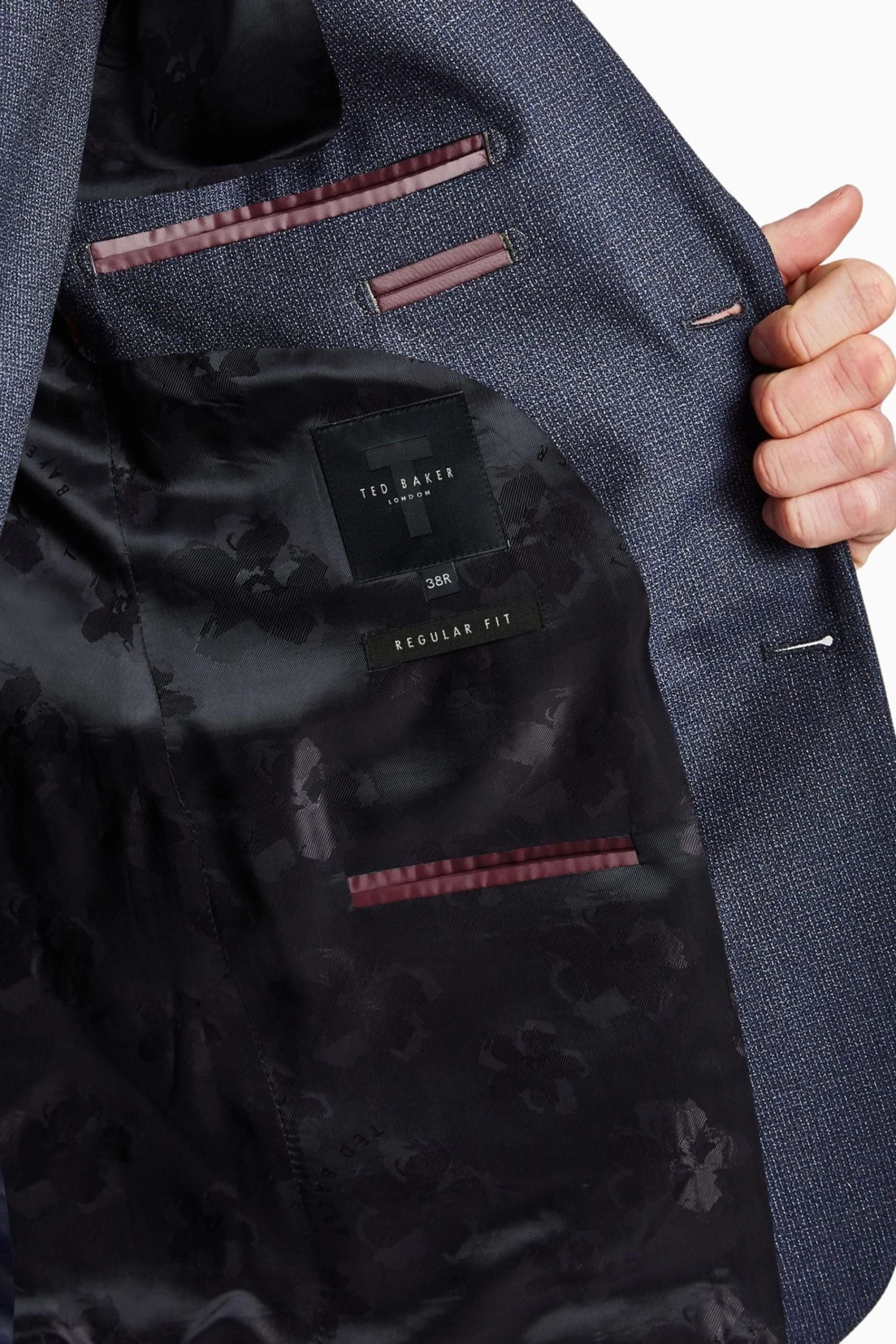 Ted Baker Tailoring Navy Blue Scratch Slim Jacket - Image 4