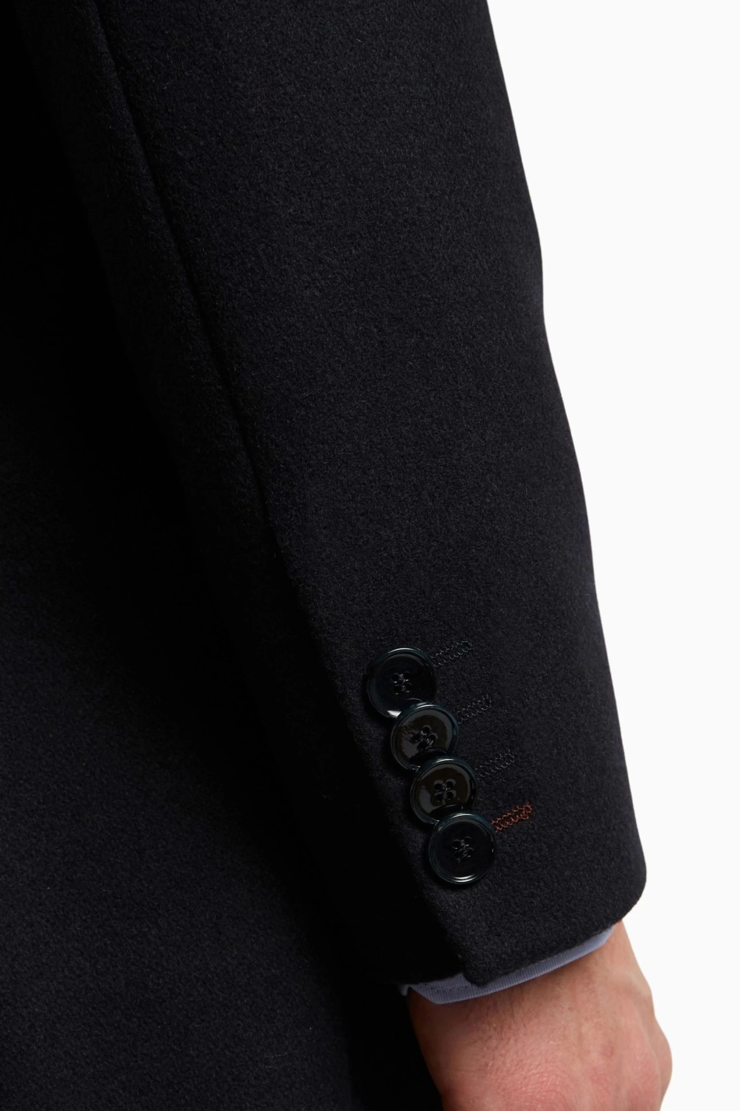 Ted Baker Tailoring Premium Blue Melton Slim Overcoat - Image 6