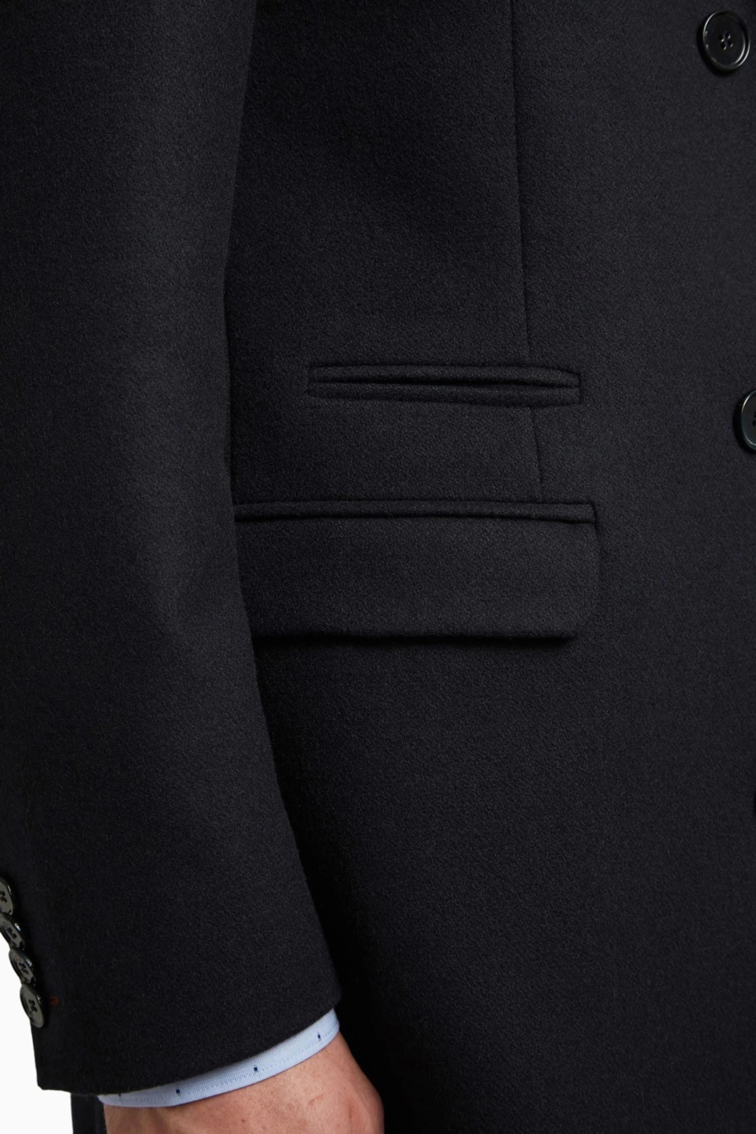 Ted Baker Tailoring Premium Blue Melton Slim Overcoat - Image 7