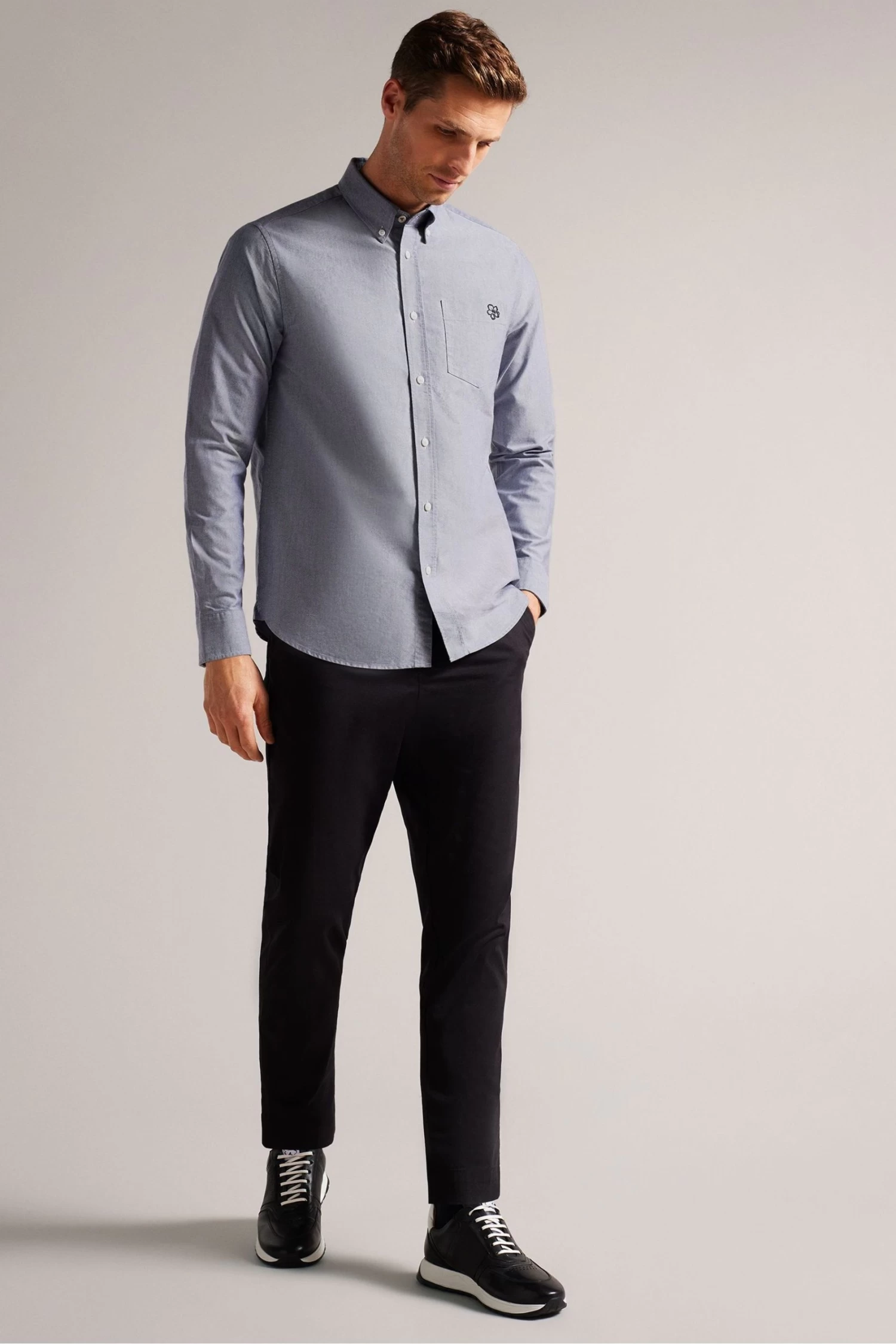 Ted Baker Paplet Black Long Sleeved Oxford Shirt - Image 3