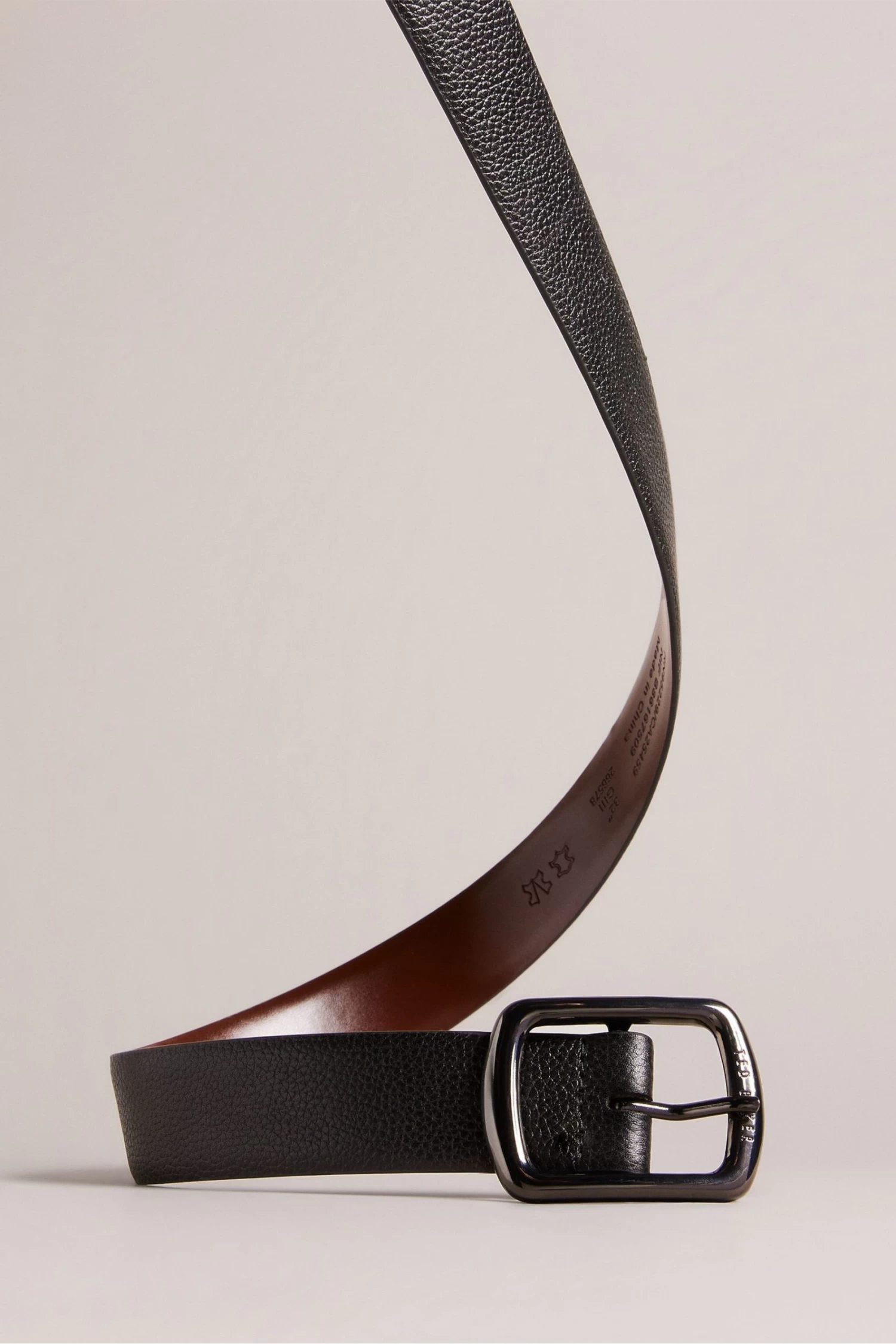 Ted Baker Jaims Black Contrast Detail Leather Belt - Image 2