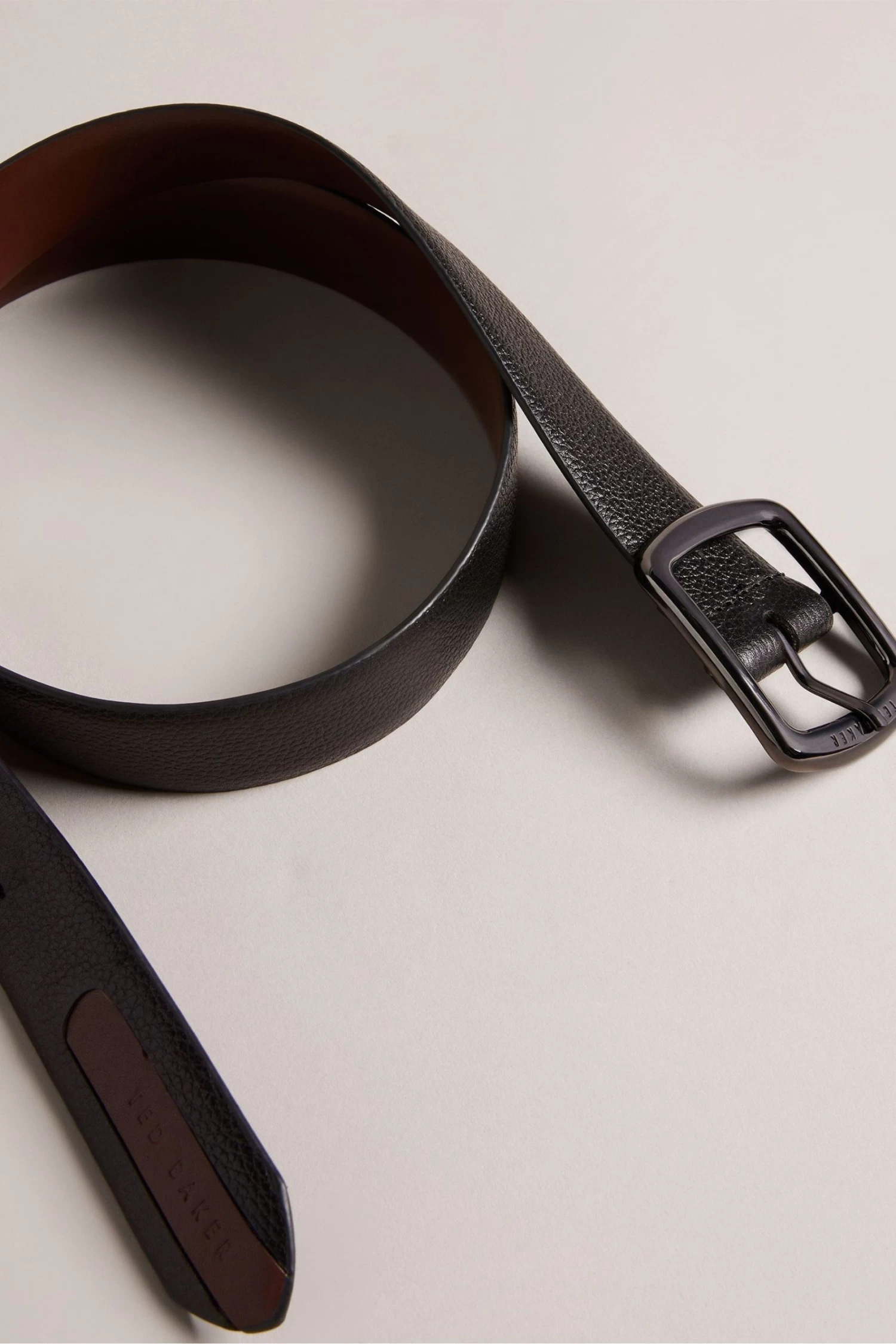 Ted Baker Jaims Black Contrast Detail Leather Belt - Image 3