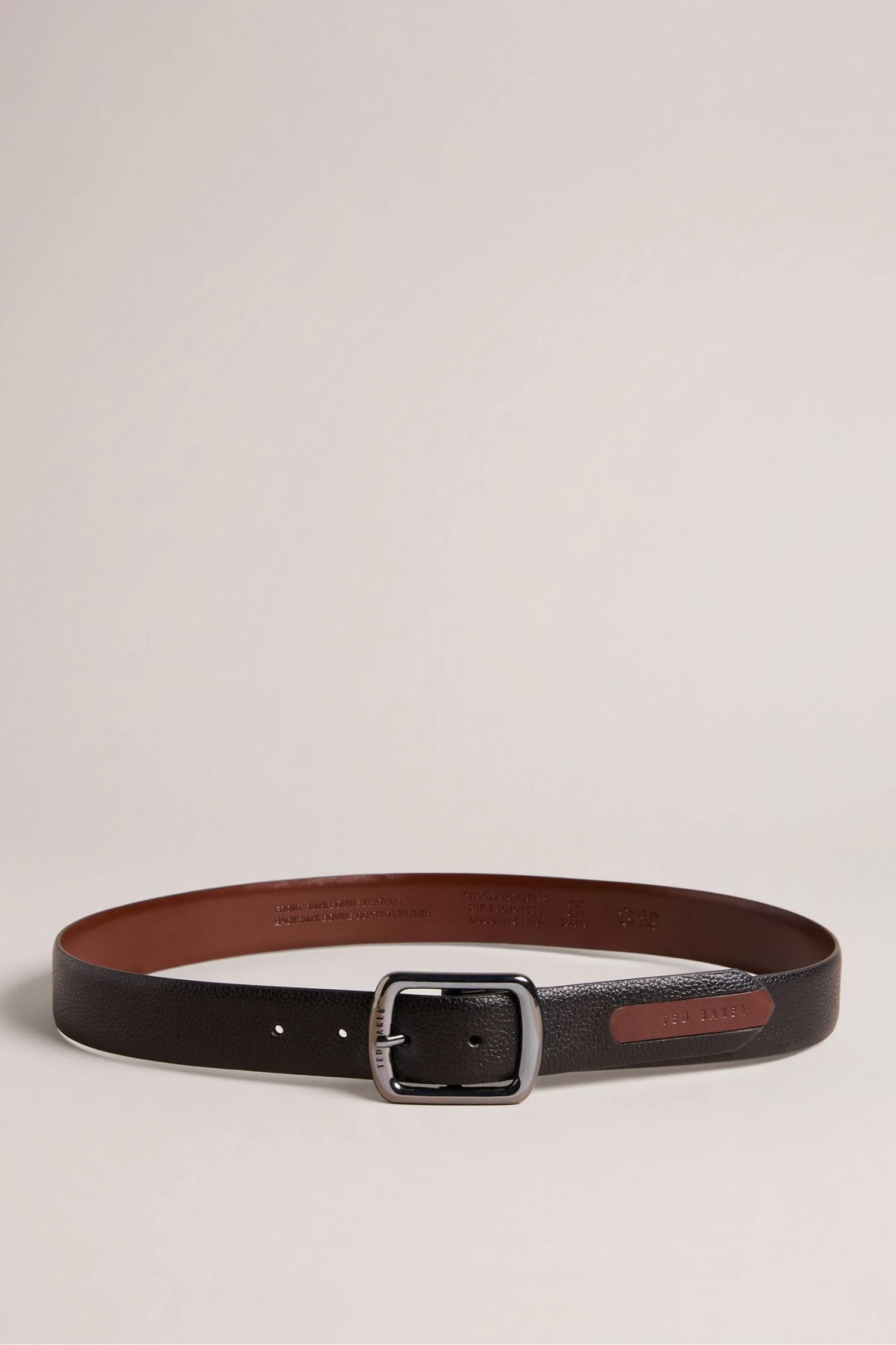Ted Baker Jaims Black Contrast Detail Leather Belt - Image 4