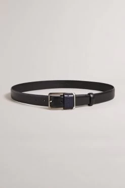 Ted Baker Koen Black Centre Bar Buckle Belt