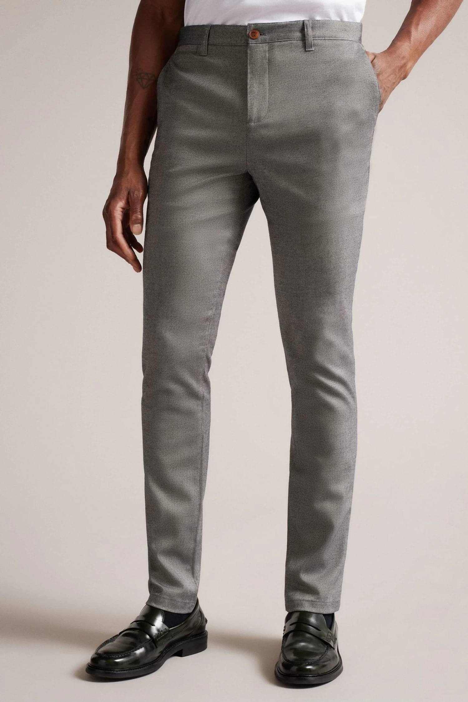 Ted Baker Grey Baren Irvine Fit Textured Trousers