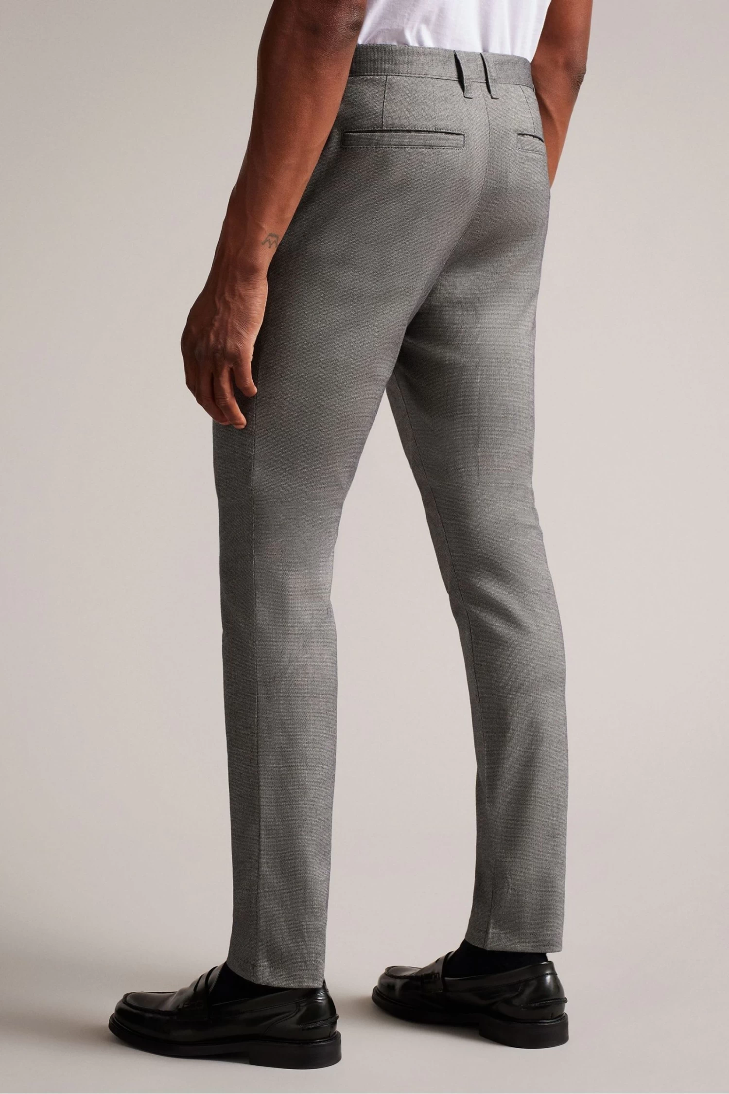 Ted Baker Grey Baren Irvine Fit Textured Trousers - Image 2