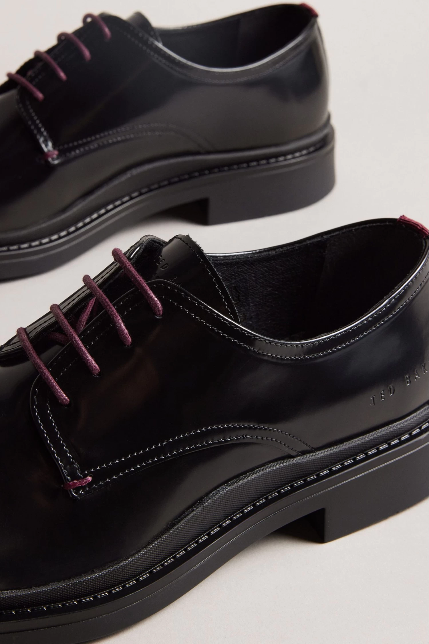 Ted Baker Burnett Black Leather Derby Shoes - Image 4