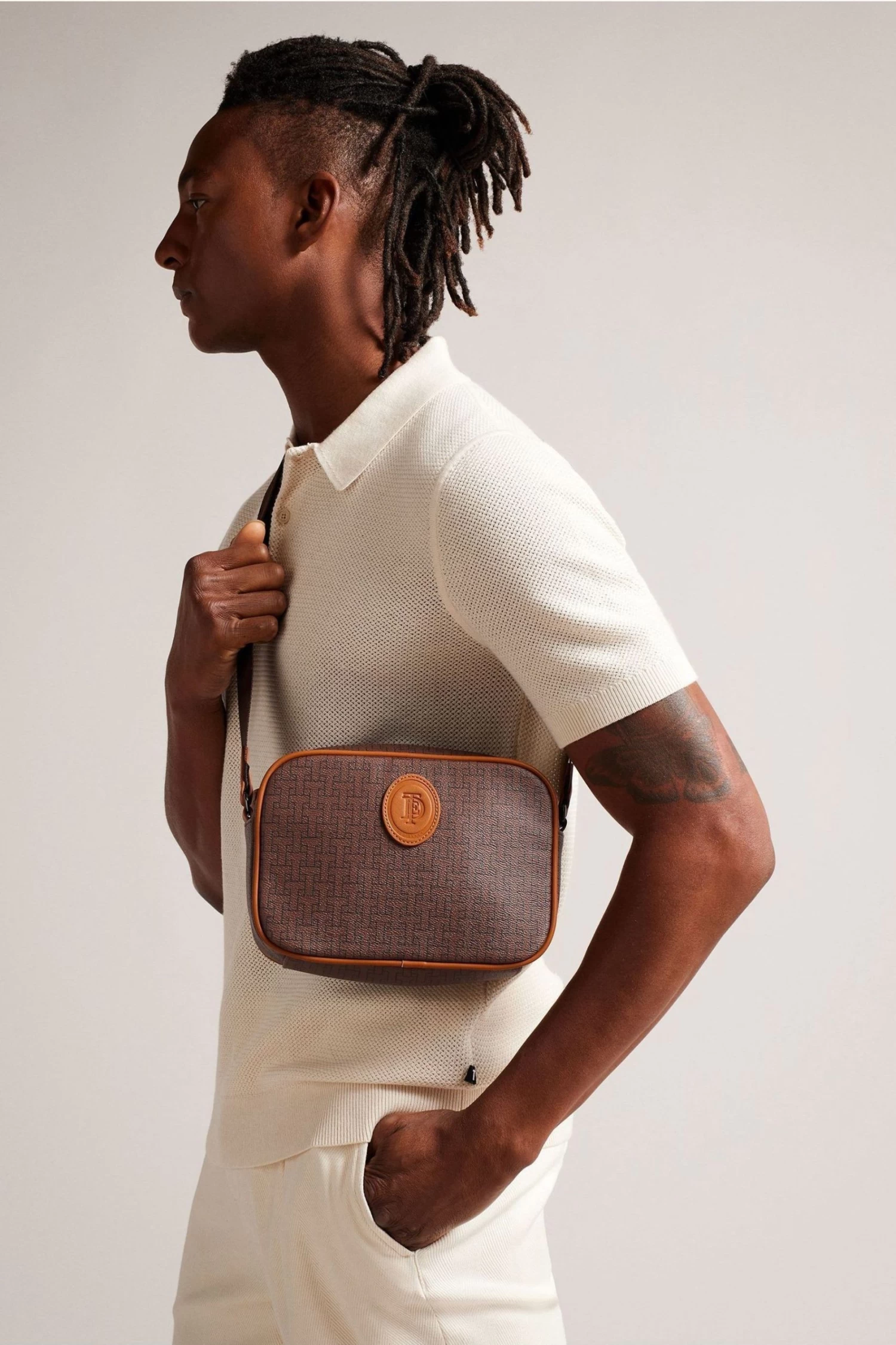 Ted Baker Brown Trayvin T Monogram Camerabag - Image 5