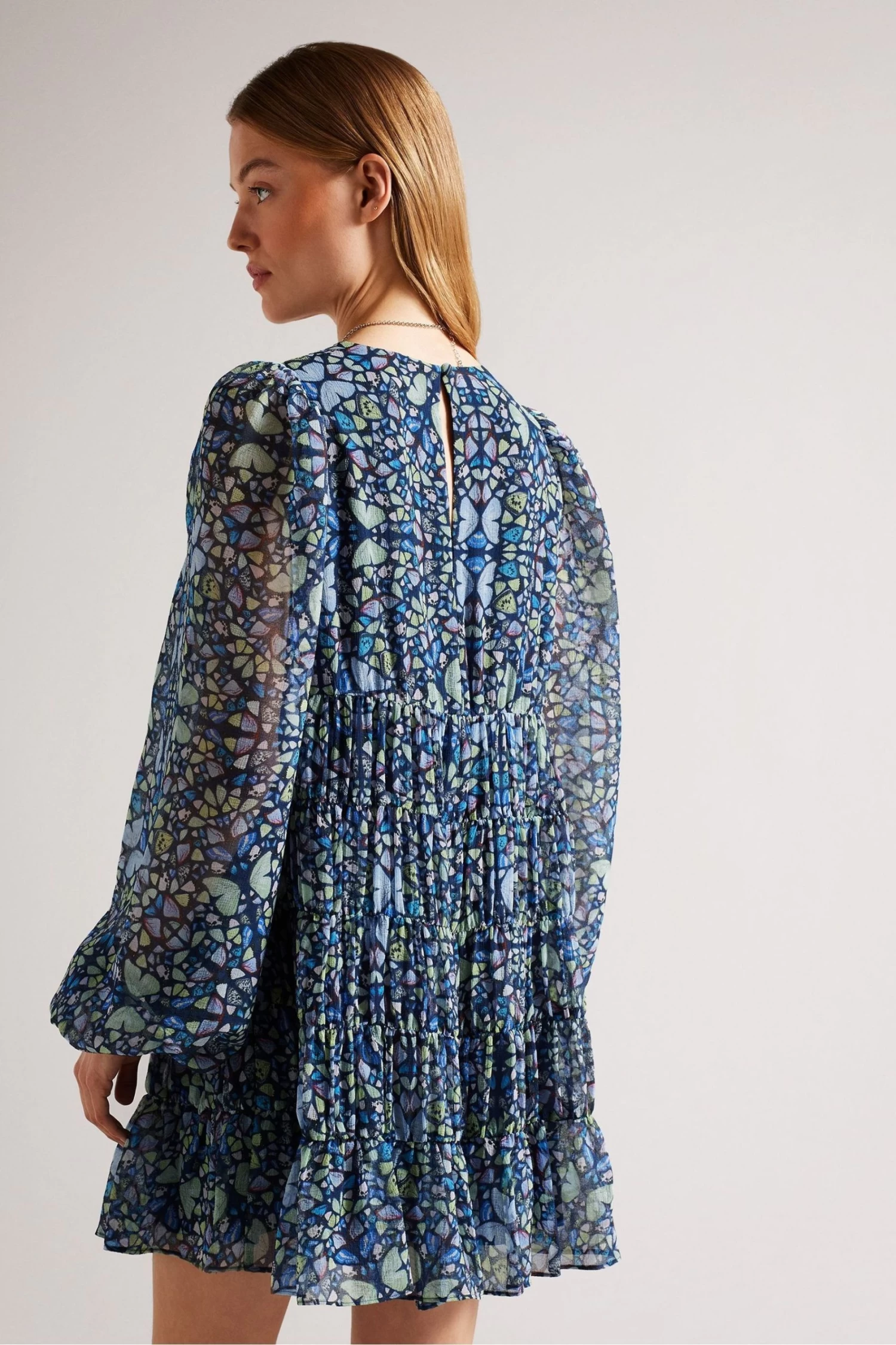 Ted Baker Blue Rohzan Tiered Swing Mini Dress - Image 2