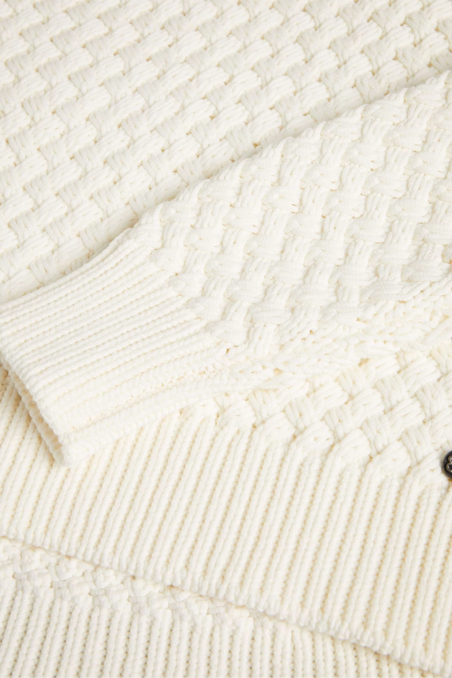 Ted Baker Hawick White Basket Stitch Sweatshirt - Image 5