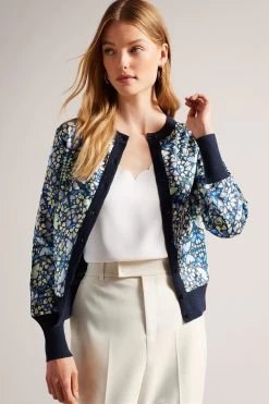 Ted Baker Blue Brieli Woven Front Cardigan