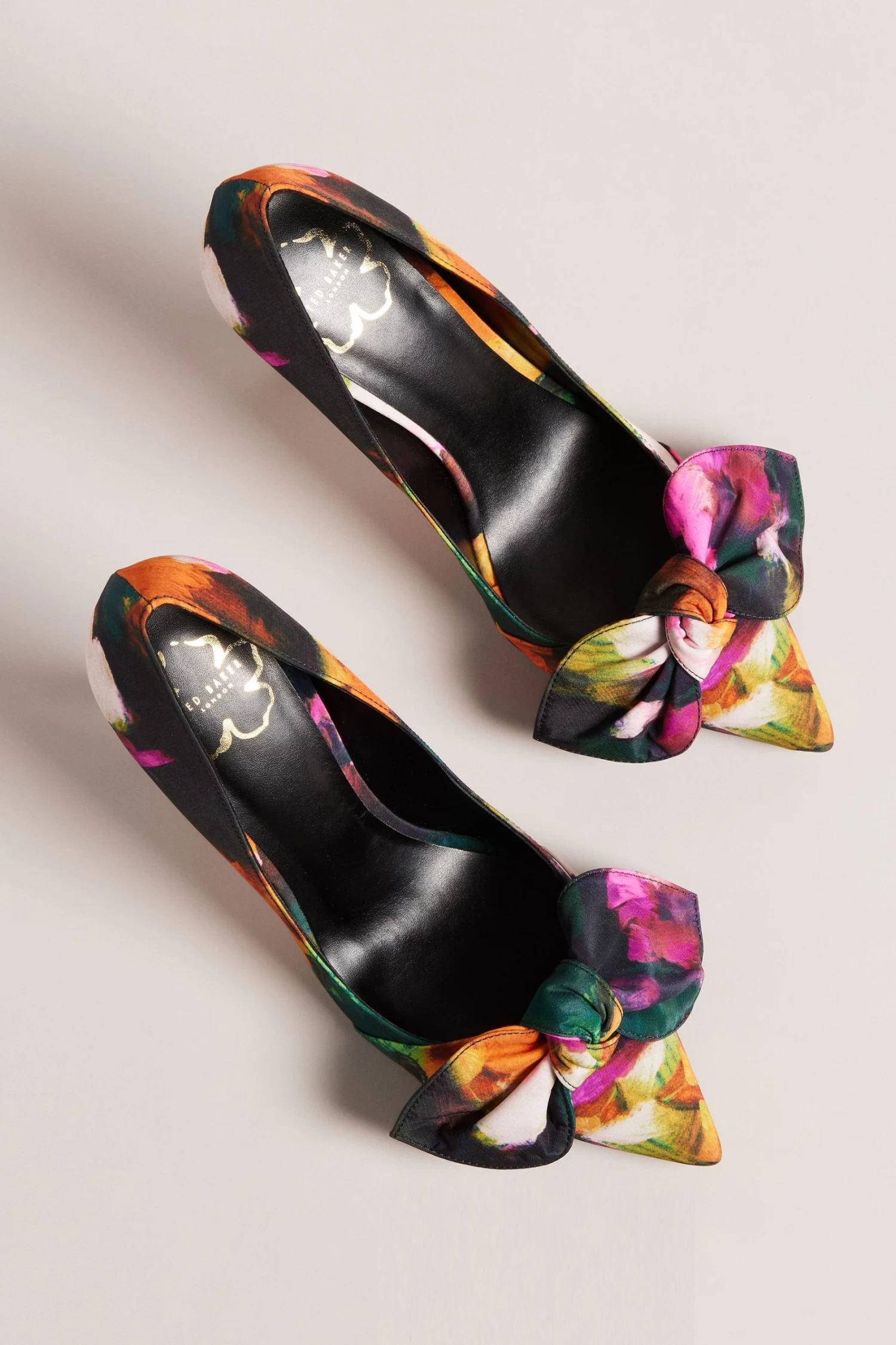 Ted Baker Ryoh Black Art Print 100Mm Bow Court Shoes - Image 3