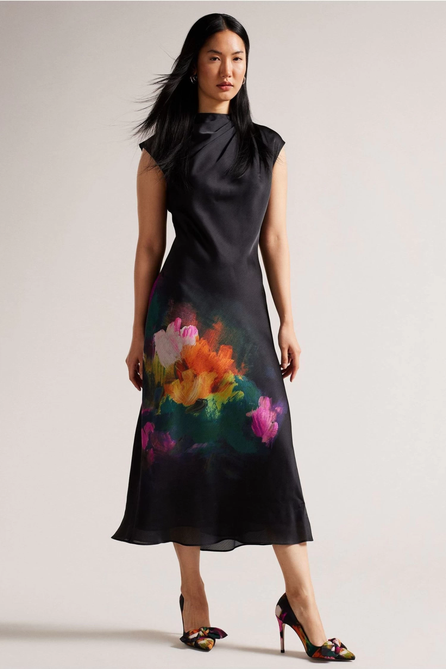 Ted Baker Ryoh Black Art Print 100Mm Bow Court Shoes - Image 5