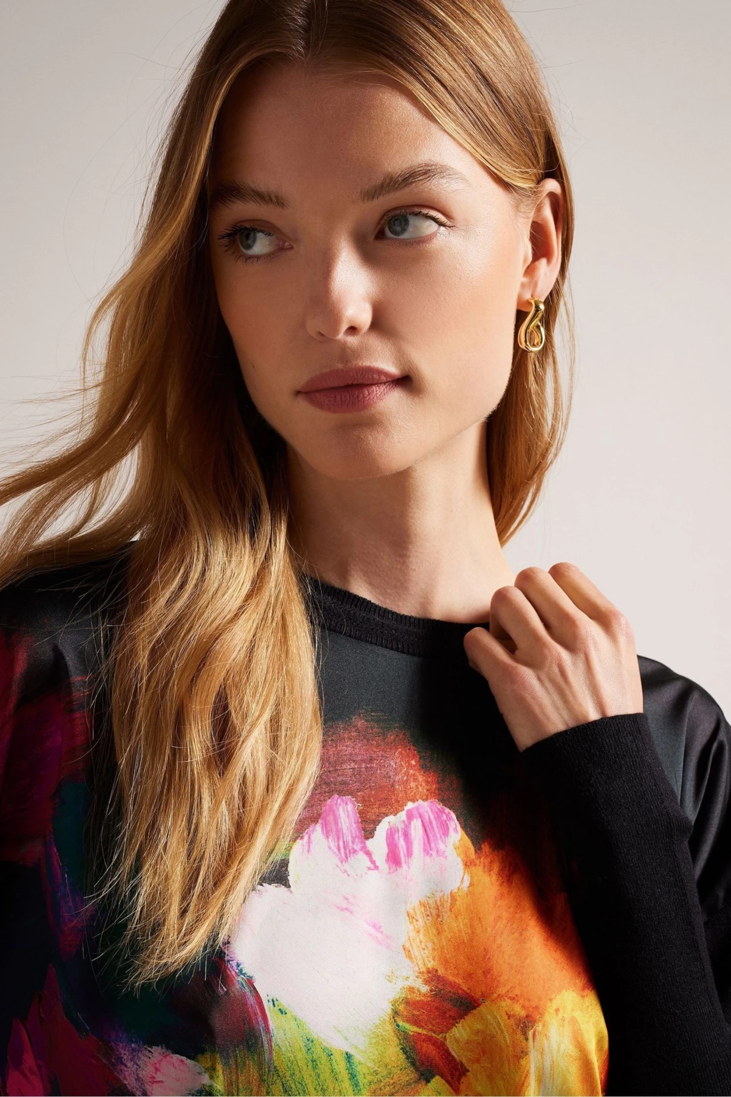 Ted Baker Zarha Black Woven Front Sleeve Detail Sweater - Image 4