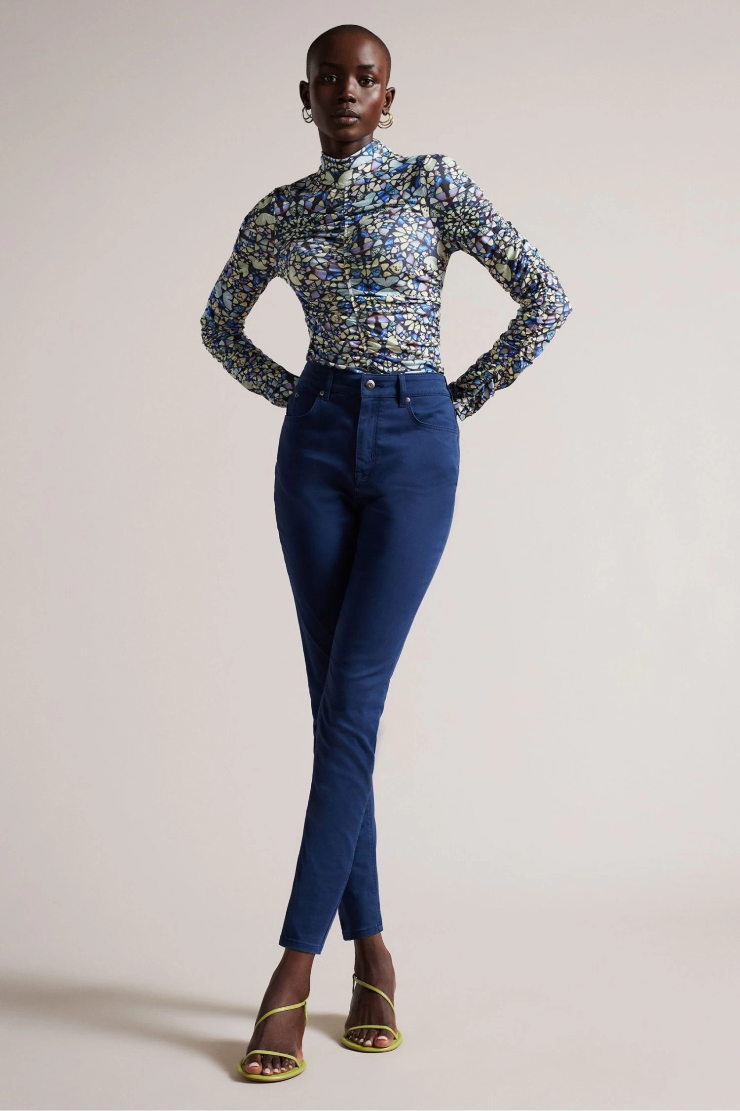 Ted Baker Sophia Dark-Blue Skinny Leg Sateen Denim Jeans