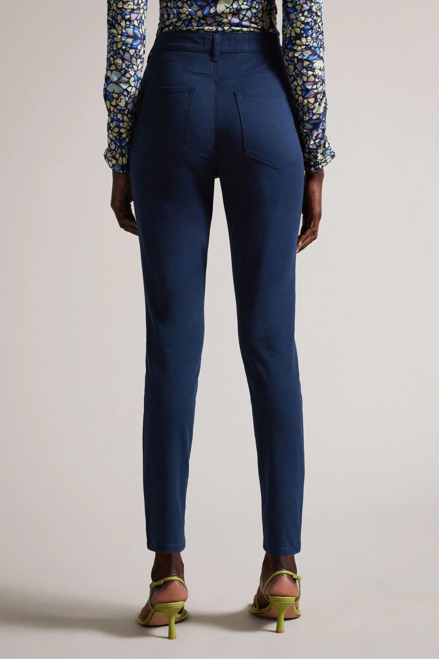 Ted Baker Sophia Dark-Blue Skinny Leg Sateen Denim Jeans - Image 3