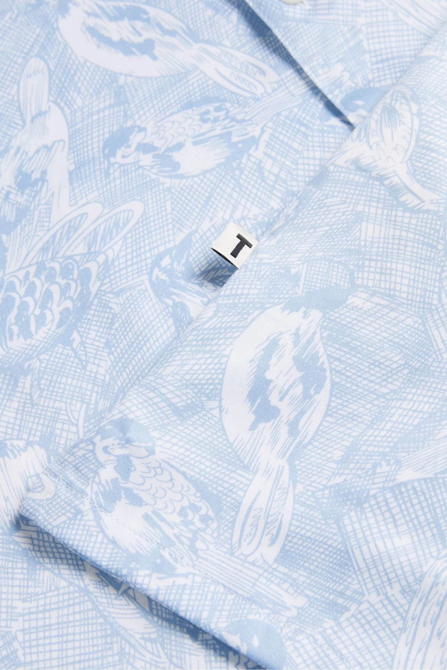 Ted Baker Mullen Blue Long Sleeve Hand Drawn Bird Print Shirt - Image 5