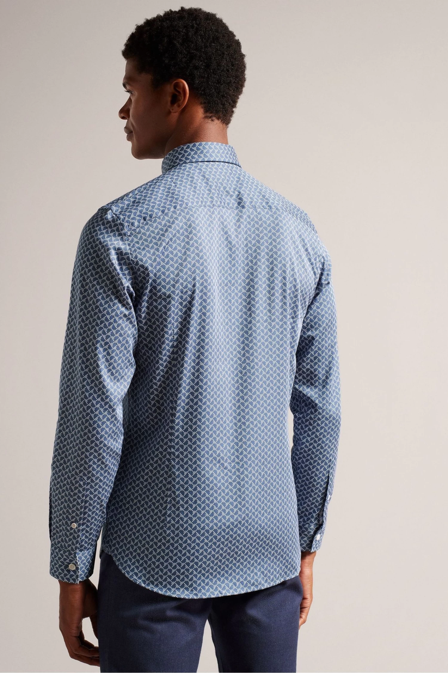 Ted Baker Blue Willuw Line Geo Print Shirt - Image 2