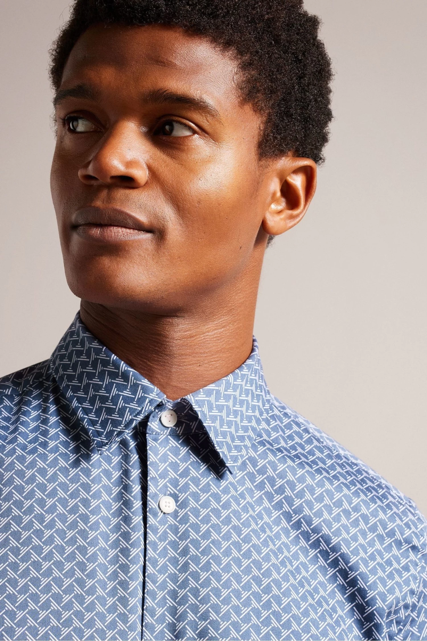 Ted Baker Blue Willuw Line Geo Print Shirt - Image 4