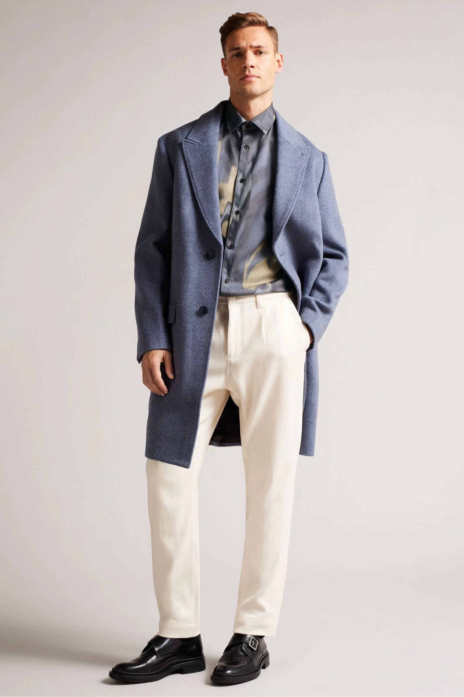 Ted Baker Mordun Grey Long Sleeve Abstract Butterfly Print Shirt - Image 3