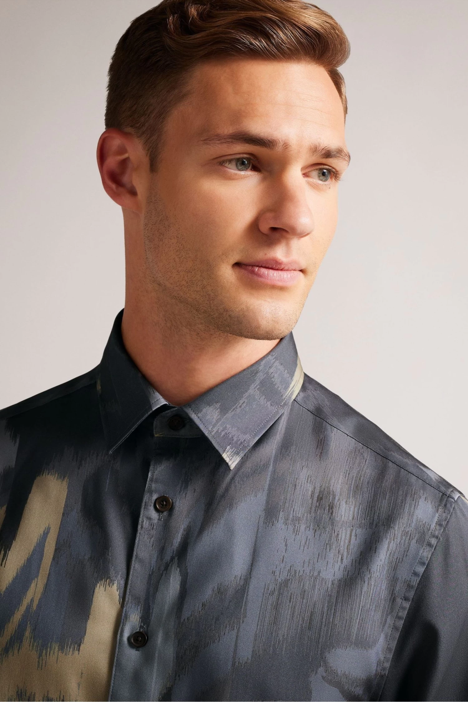 Ted Baker Mordun Grey Long Sleeve Abstract Butterfly Print Shirt - Image 4