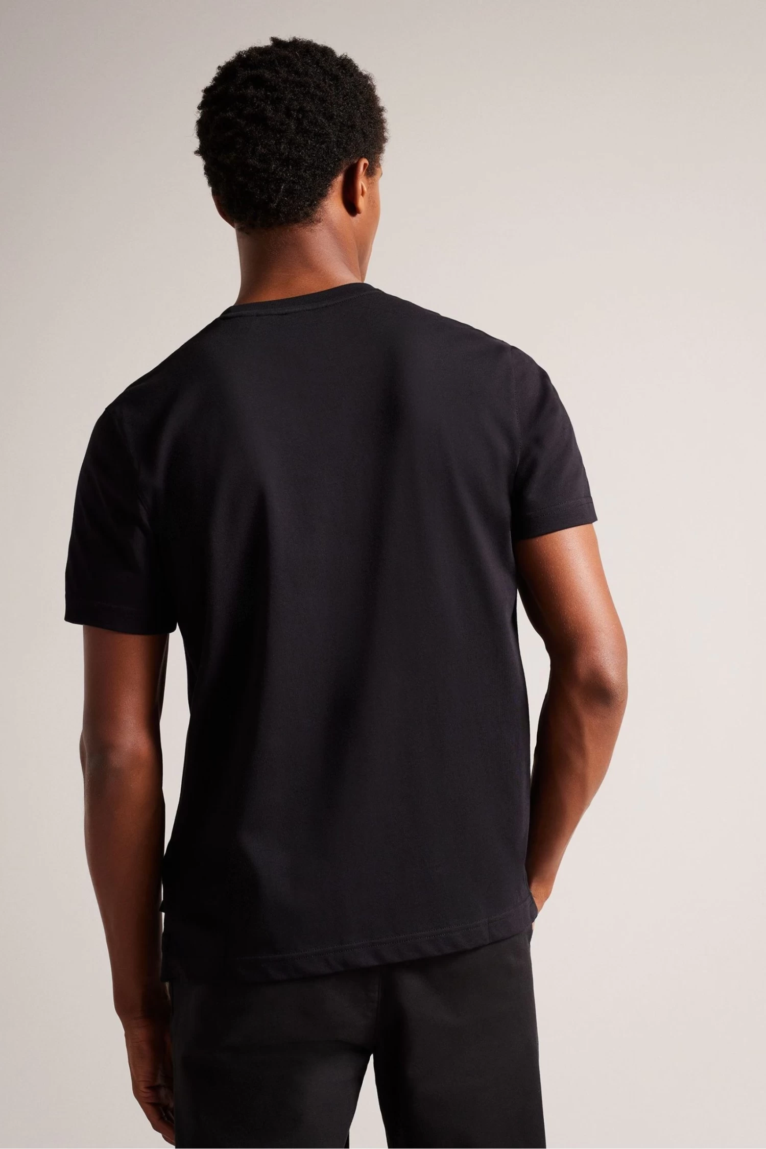 Ted Baker Achram Black Regular Flocked T-Shirt - Image 2