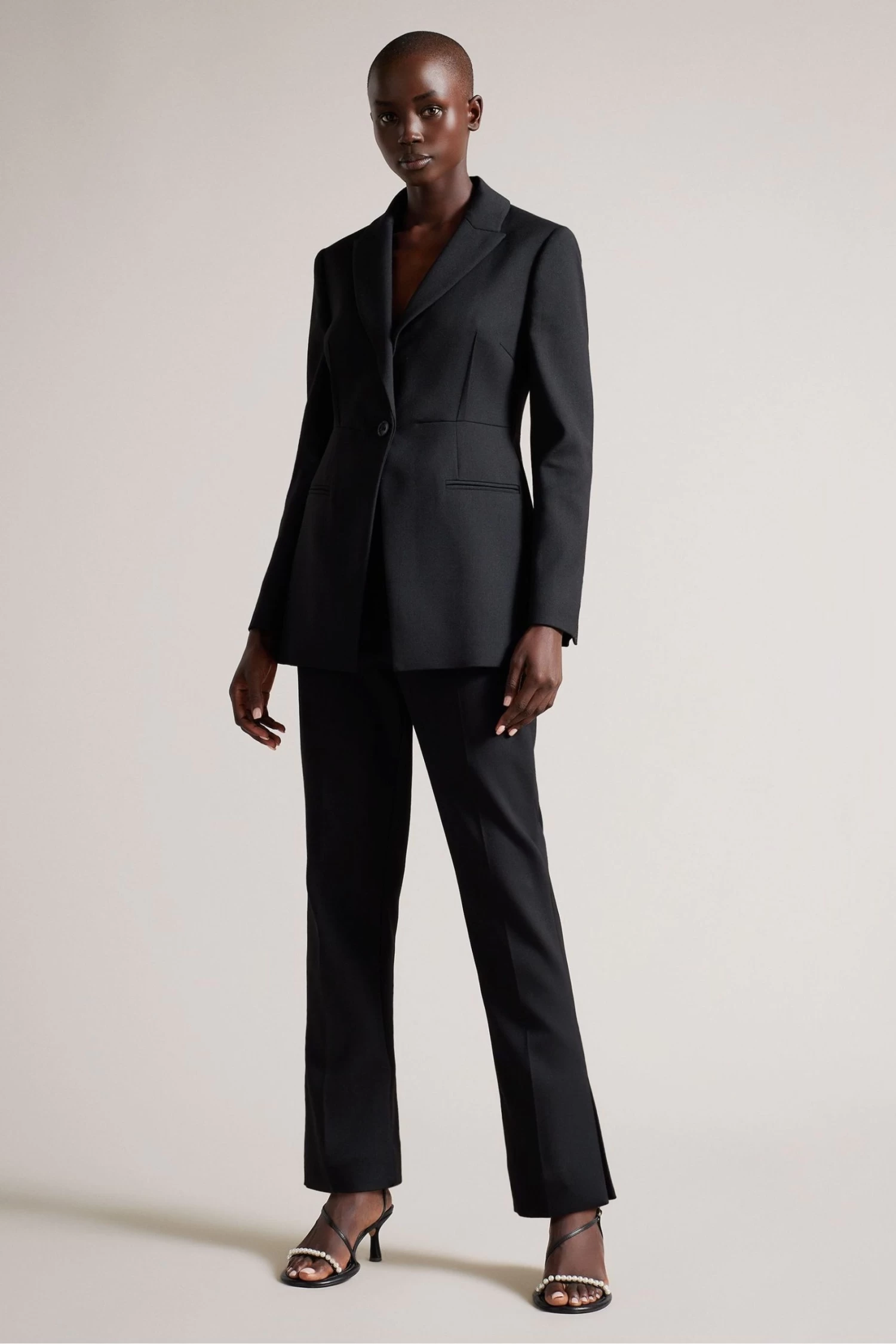 Ted Baker Fritta Black Longline Single Breasted Blazer - Image 3