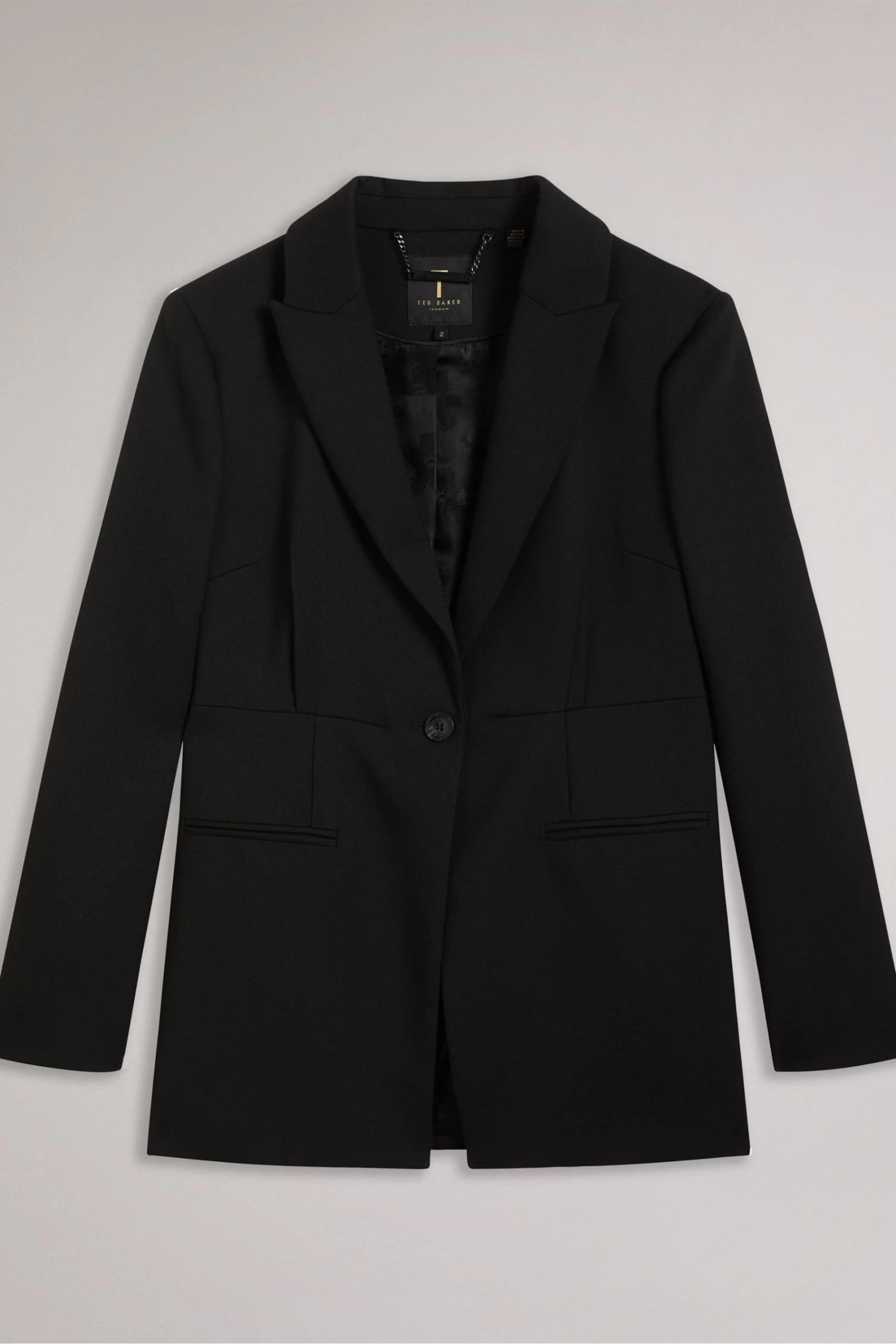 Ted Baker Fritta Black Longline Single Breasted Blazer - Image 5