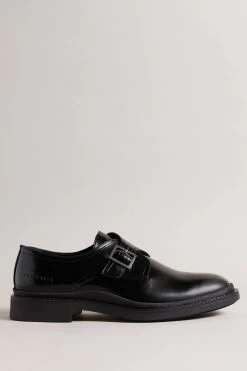 Ted Baker Elvan Black Leather Monk Shoes