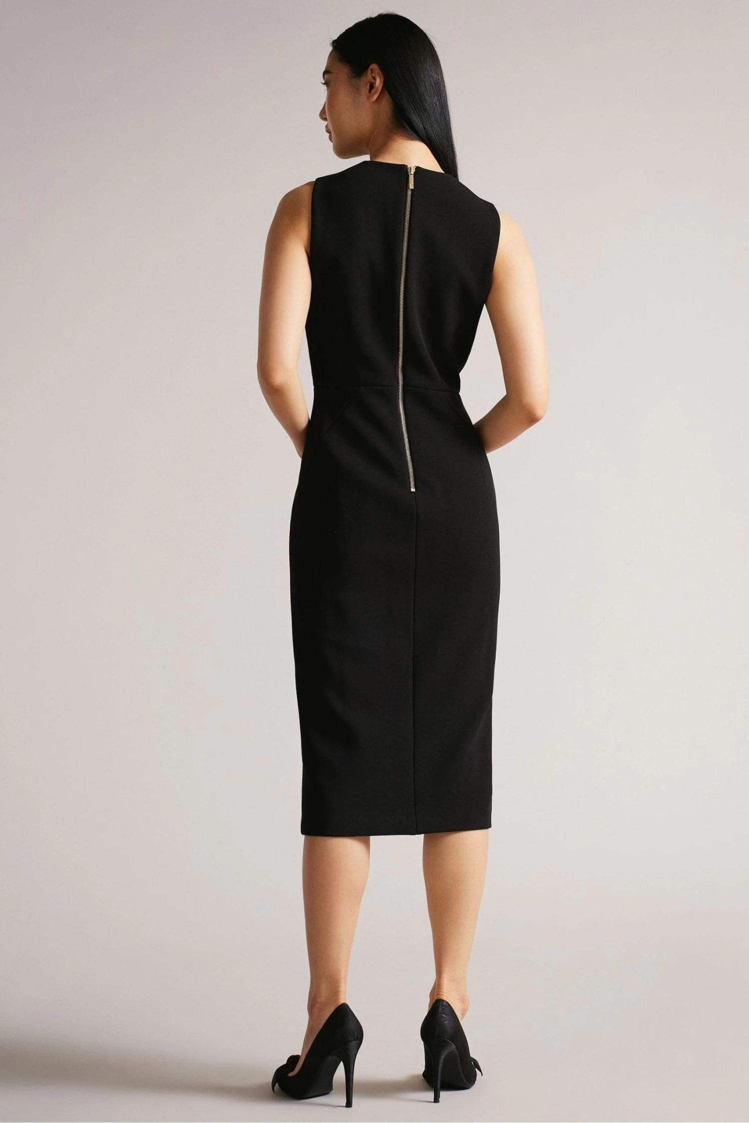 Ted Baker Tilolah Seam Detail Bodycon Black Dress - Image 2