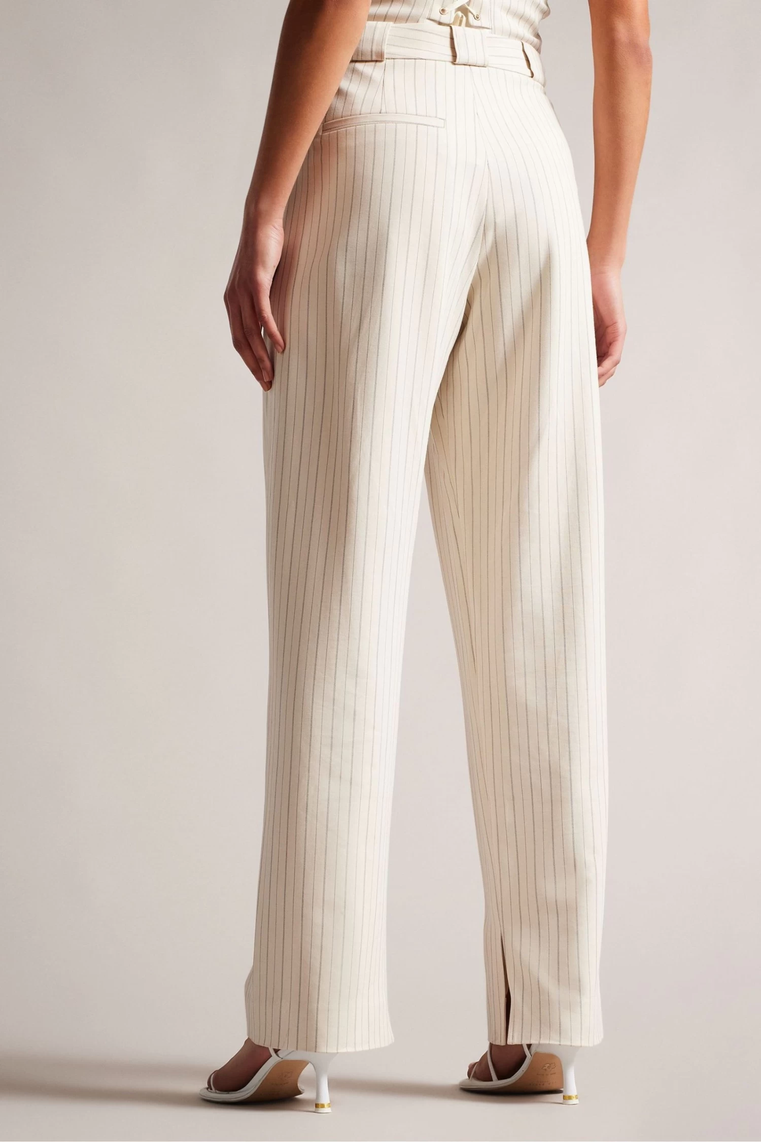 Ted Baker Cream Kllarat Tailored Barrel Leg Trousers - Image 2