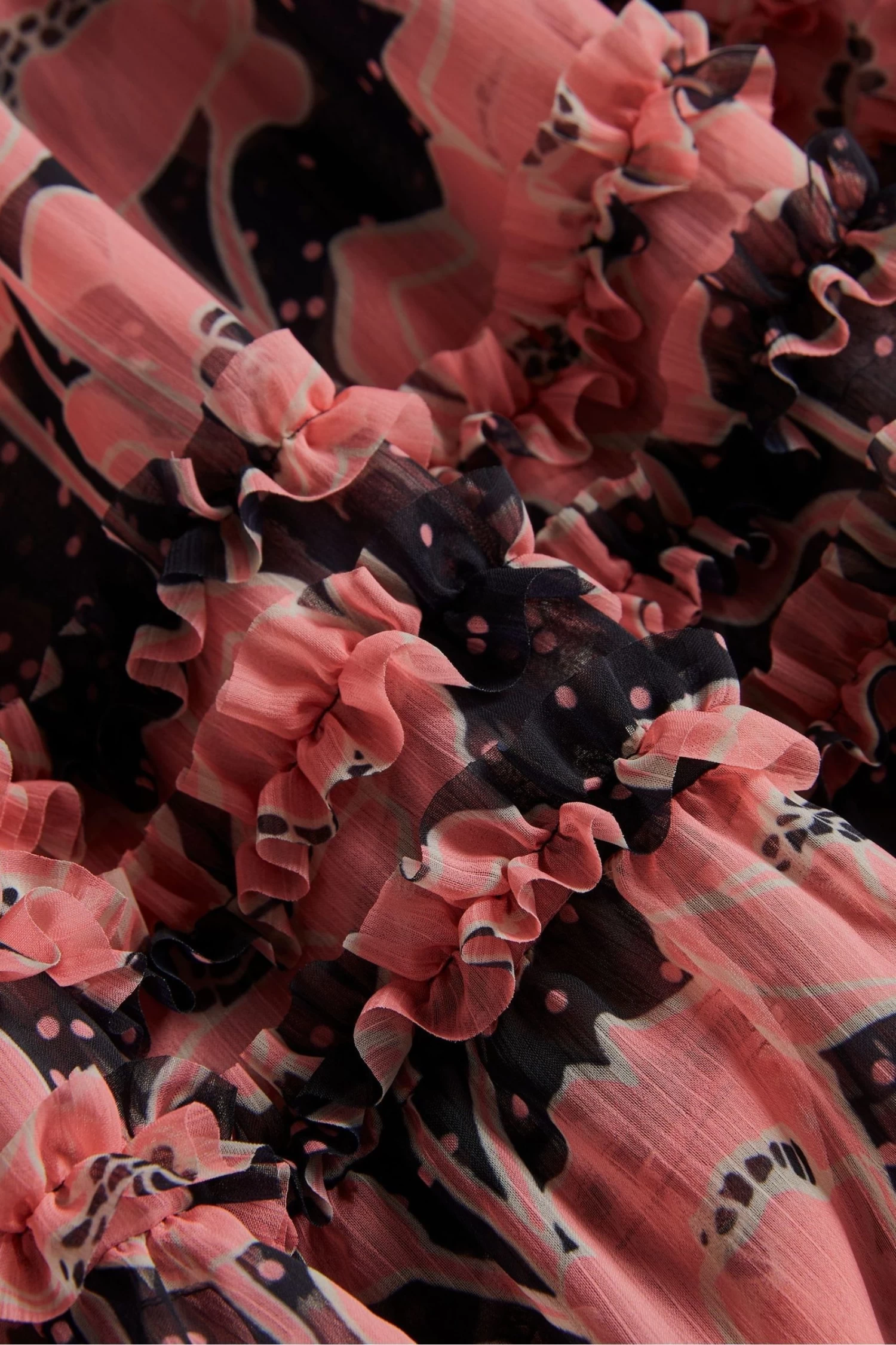 Ted Baker Allesaa Micro Ruffle Tiered Black Midaxi Skirt - Image 5