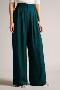 Ted Baker Green Krissi Wide Leg Trousers