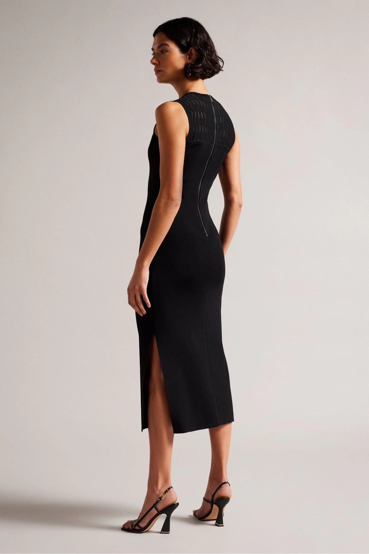 Ted Baker Polyan Stitch Detailed Black Bodycon Dress - Image 2