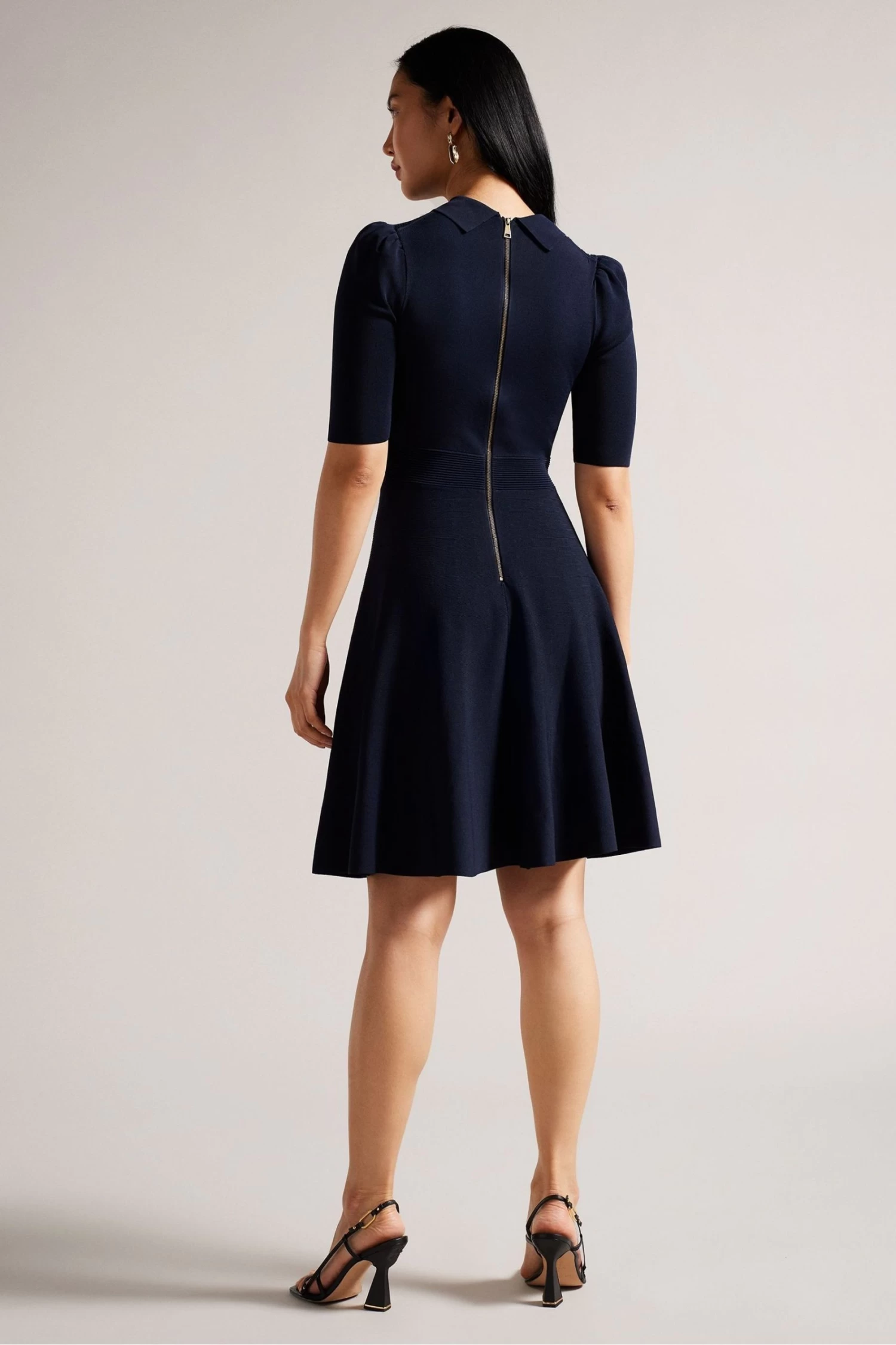 Ted Baker Blue Hillder Delicate Pointelle Knit Dress - Image 2