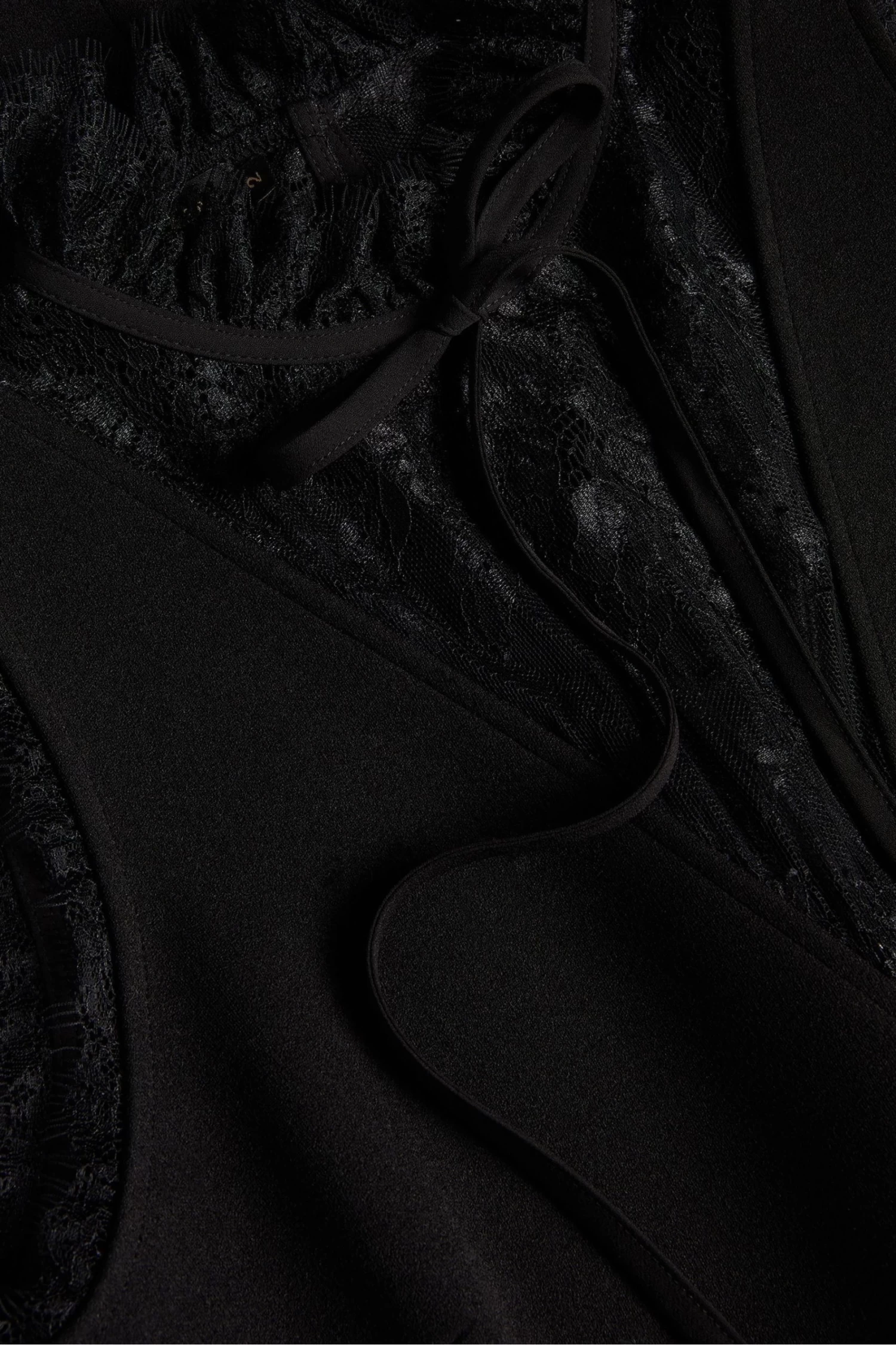 Ted Baker Chharis Black Shift Dress With Lace Panels And Neck Tie - Image 4