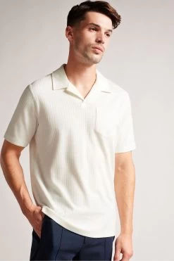 Ted Baker Arkes Short Sleeved Regular Fit White Polo Shirt