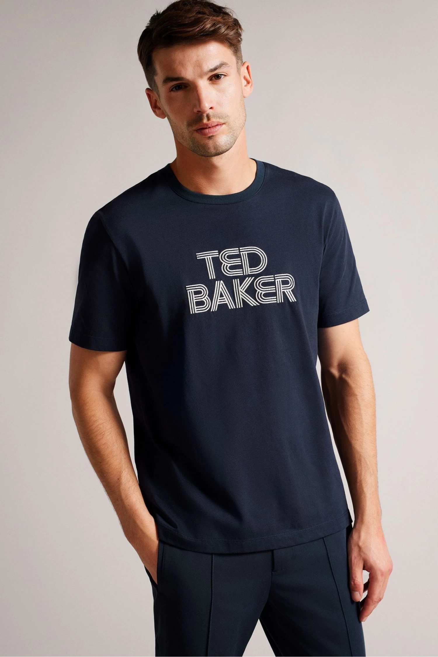 Ted Baker Kenedy Blue Short Sleeved Regular Fit Branded T-Shirt