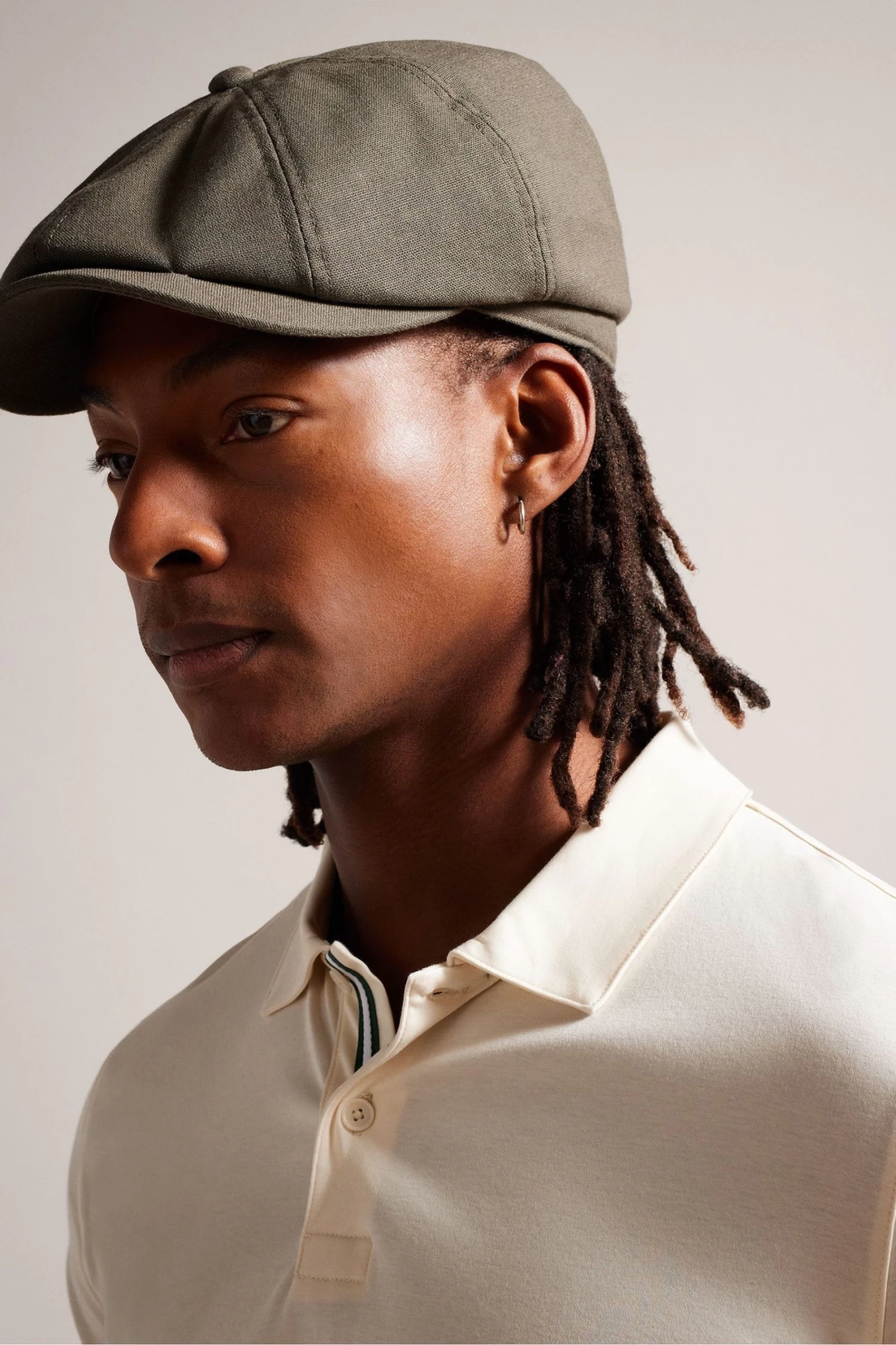 Ted Baker Green Fosster Linen Bakerboy Hat - Image 3