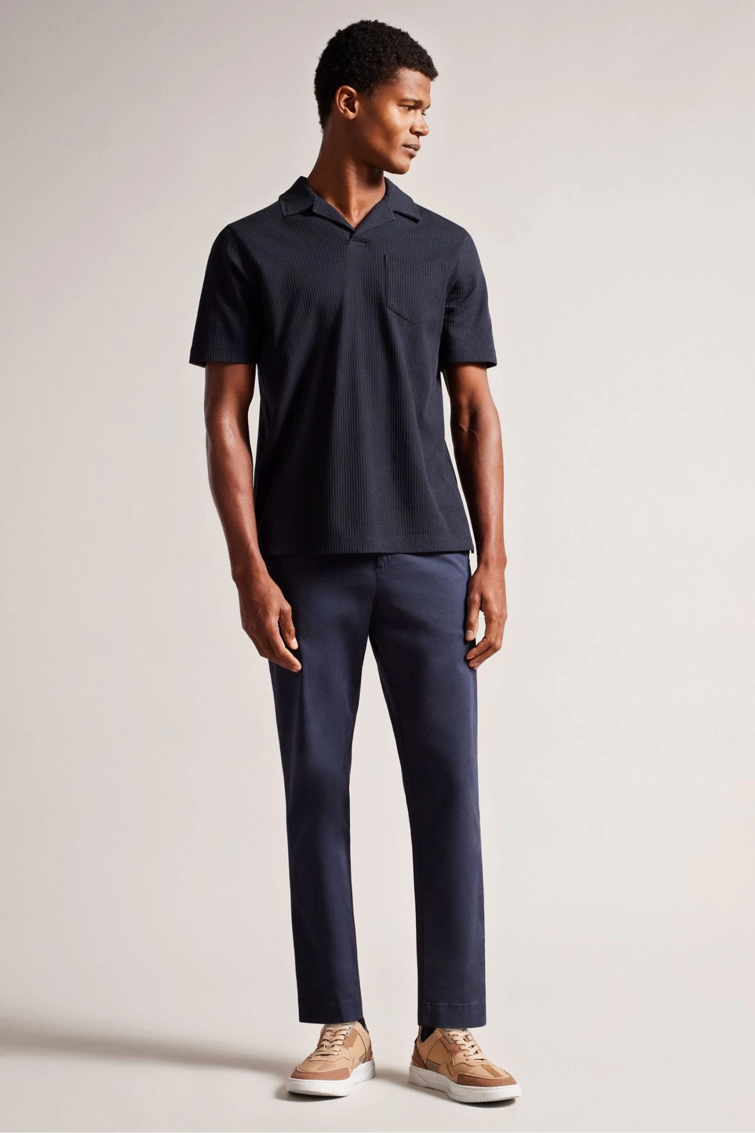 Ted Baker Arkes Blue Short Sleeved Regular Fit Polo Shirt - Image 3