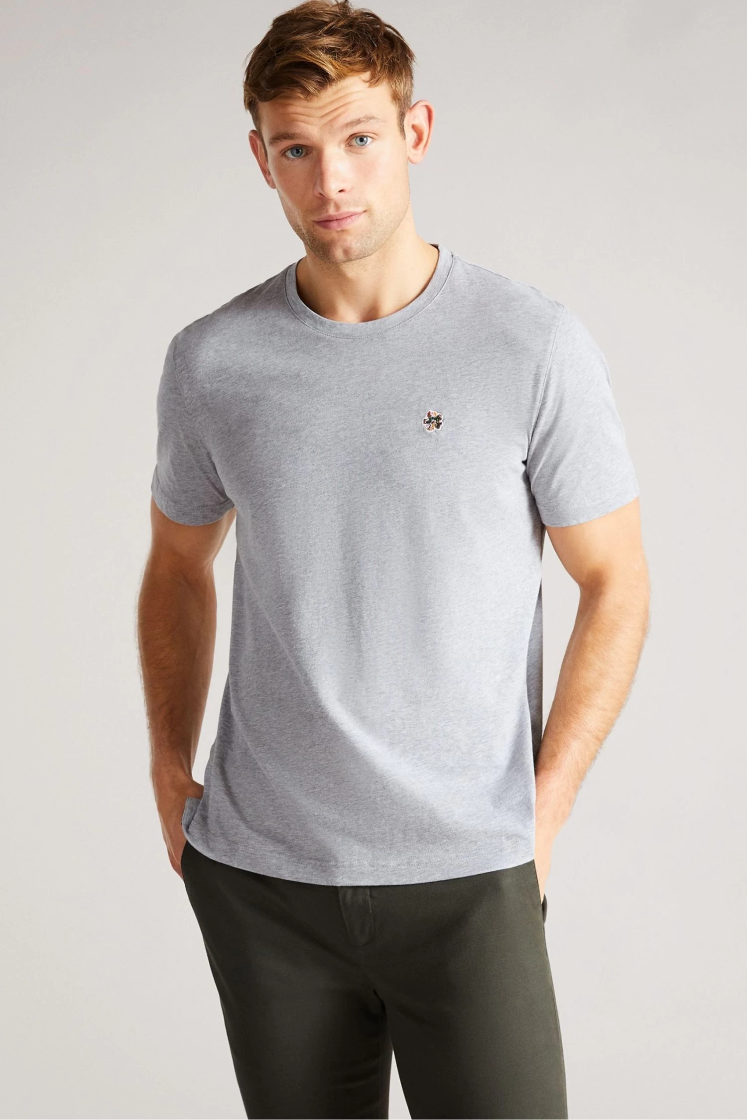 Ted Baker Grey Oxford Short Sleeve T-Shirt - Image 2