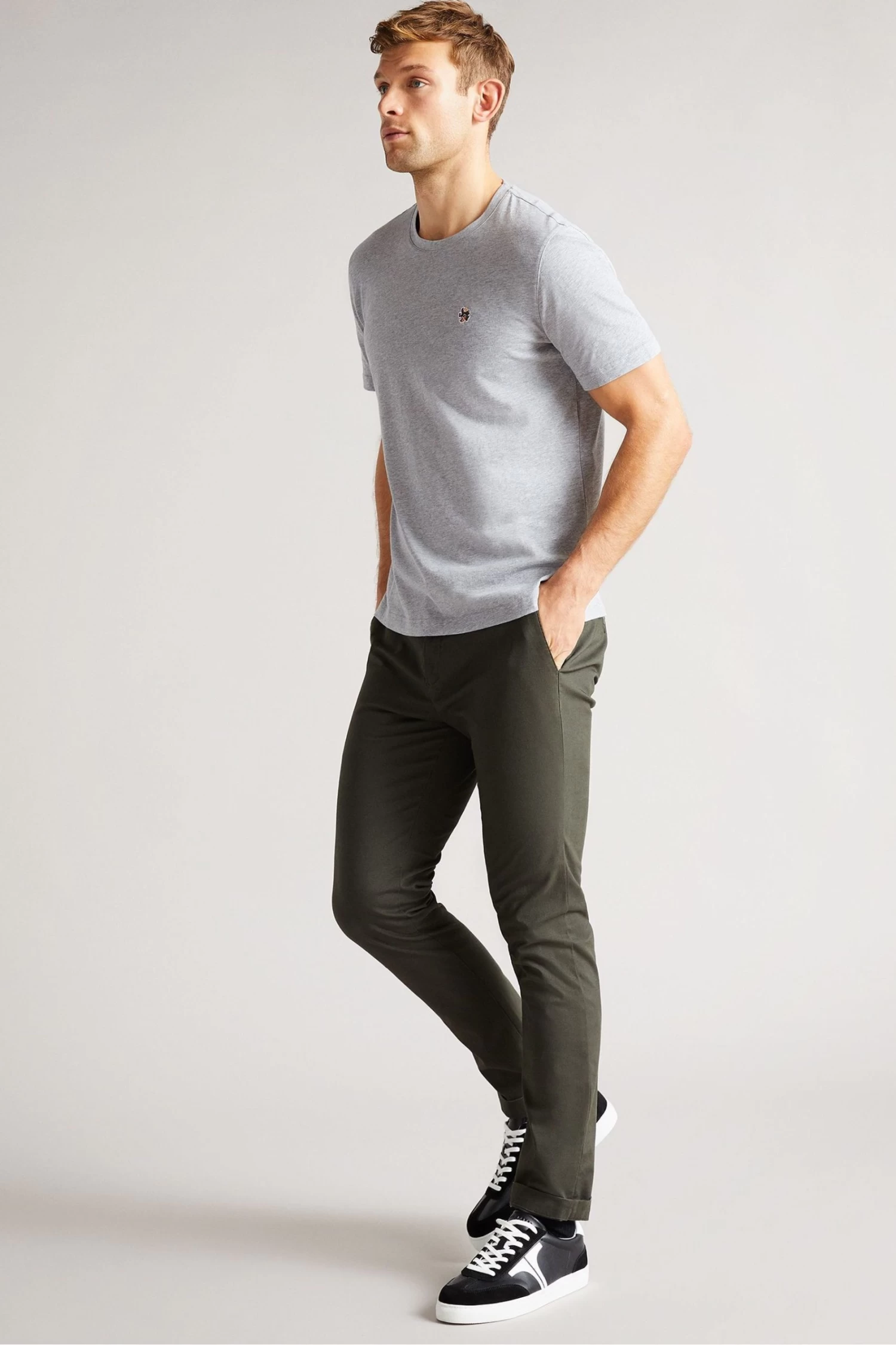 Ted Baker Grey Oxford Short Sleeve T-Shirt - Image 3
