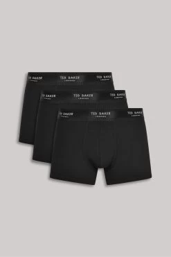 Ted Baker Black Cotton Trunks 3 Pack