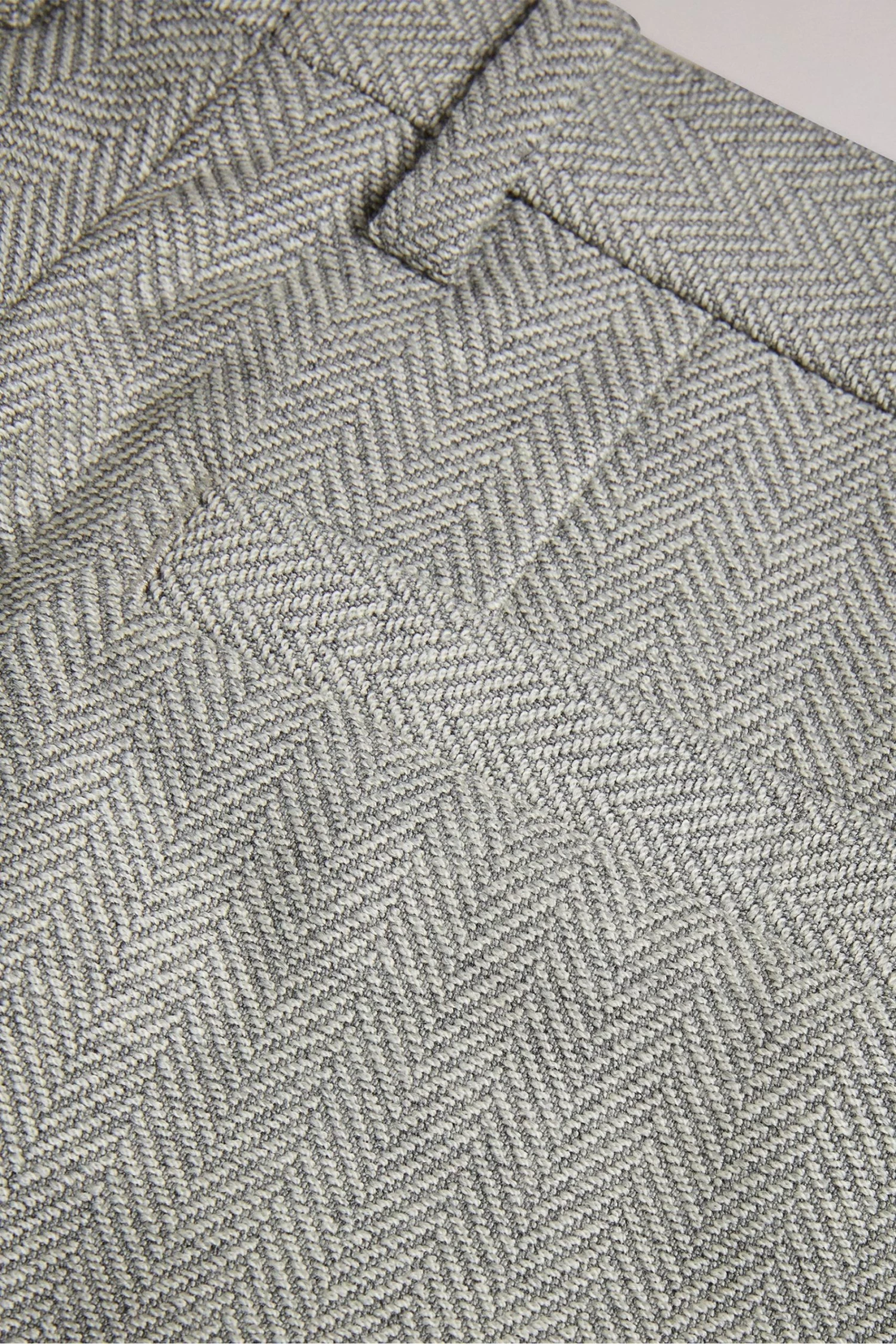 Ted Baker Grey Lucciat Slim Fit Herringbone Trousers - Image 4