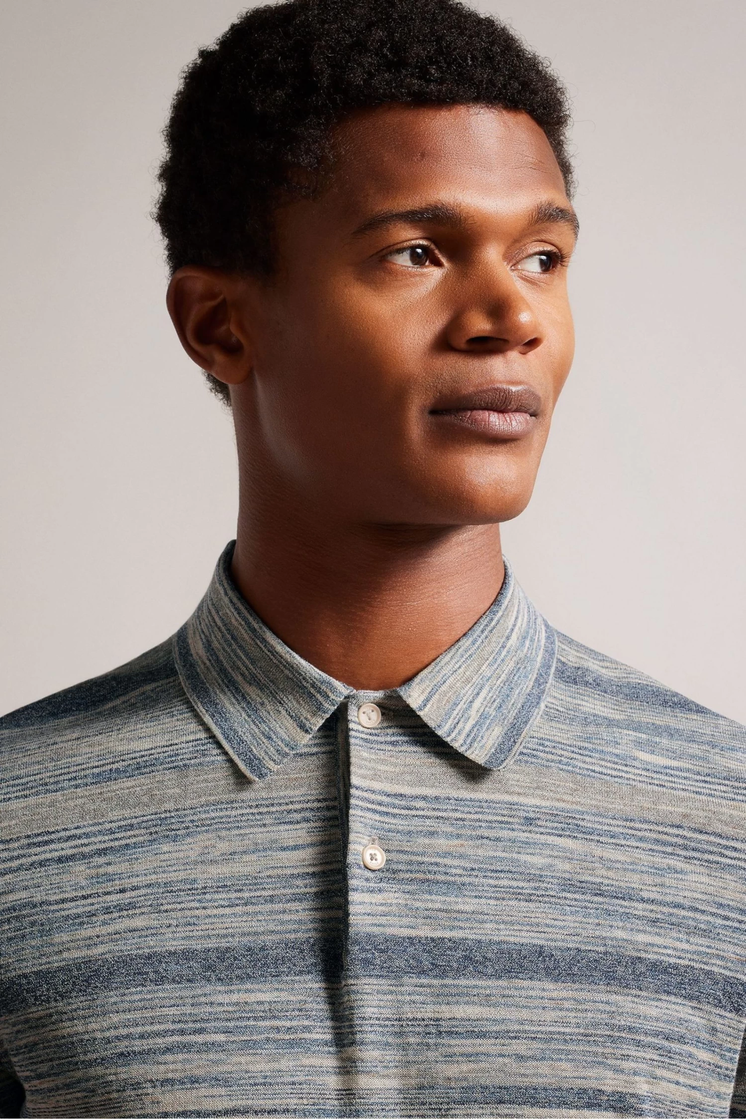 Ted Baker Natural Mauda Short Sleeved Ombre Knitted Polo - Image 3